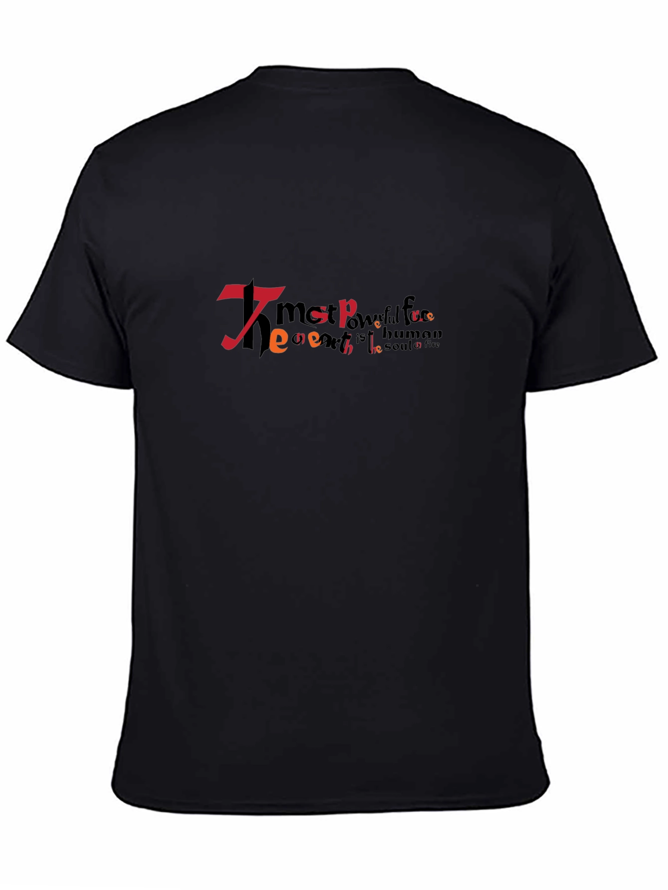 Black Unique Typography Graphic Black T-Shirt view 4