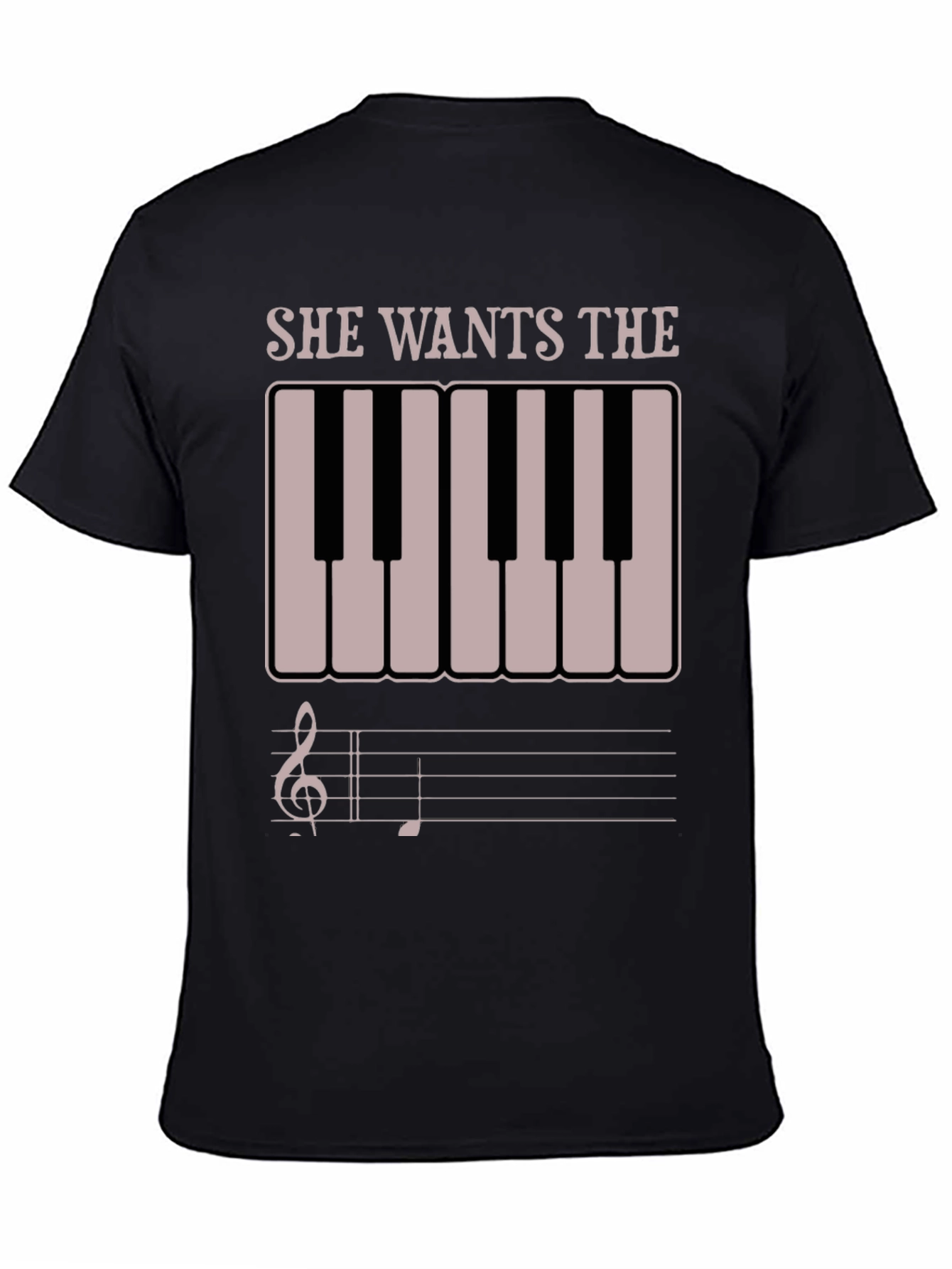 Black She Wants The D Funny Piano T-Shirt view 4