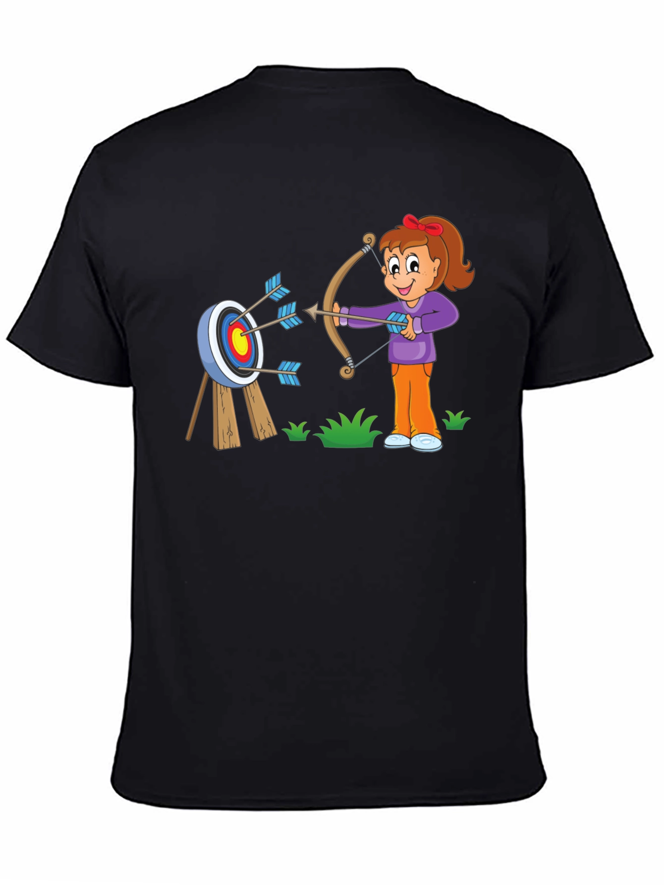 Black Archery Cartoon T-Shirt view 4
