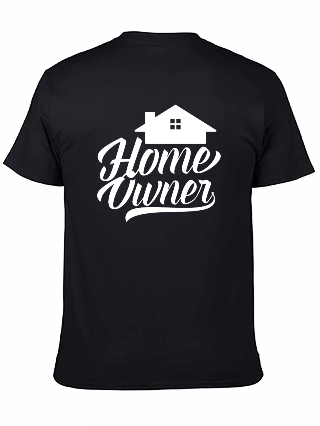 Black Home Owner Graphic Tee - Black Cotton T-Shirt view 4