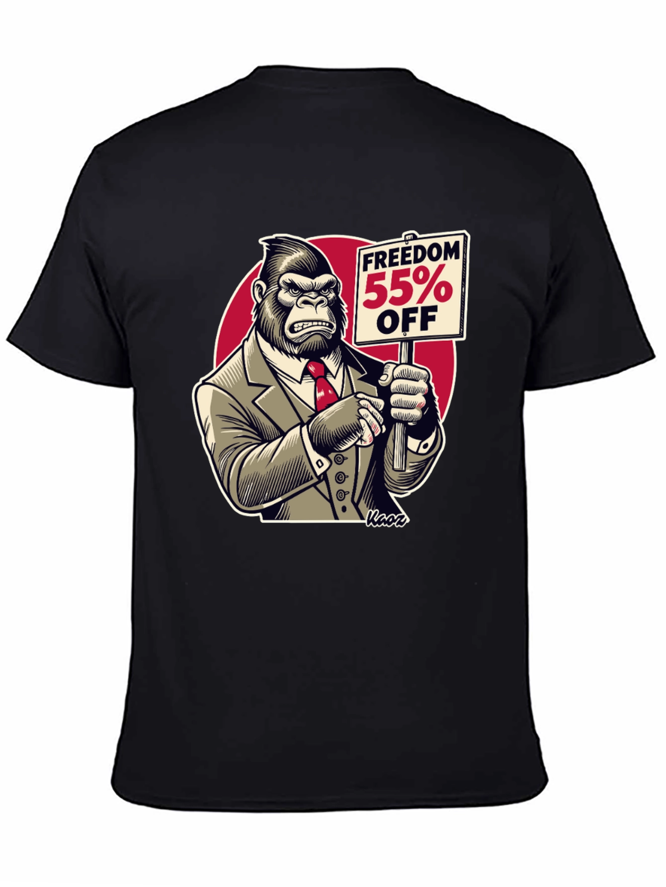 Black Freedom 55% Off Gorilla Graphic Tee view 4