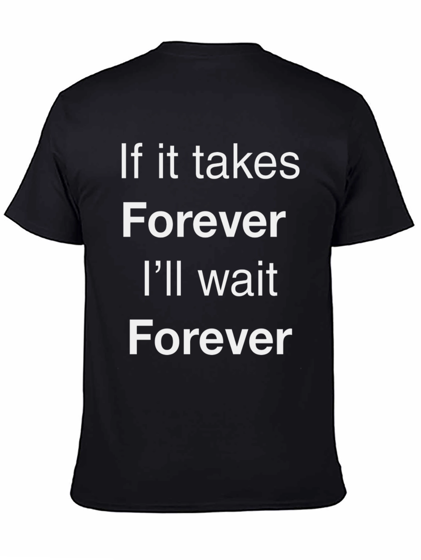 Black Forever Wait Graphic Tee - Black Cotton T-Shirt view 4