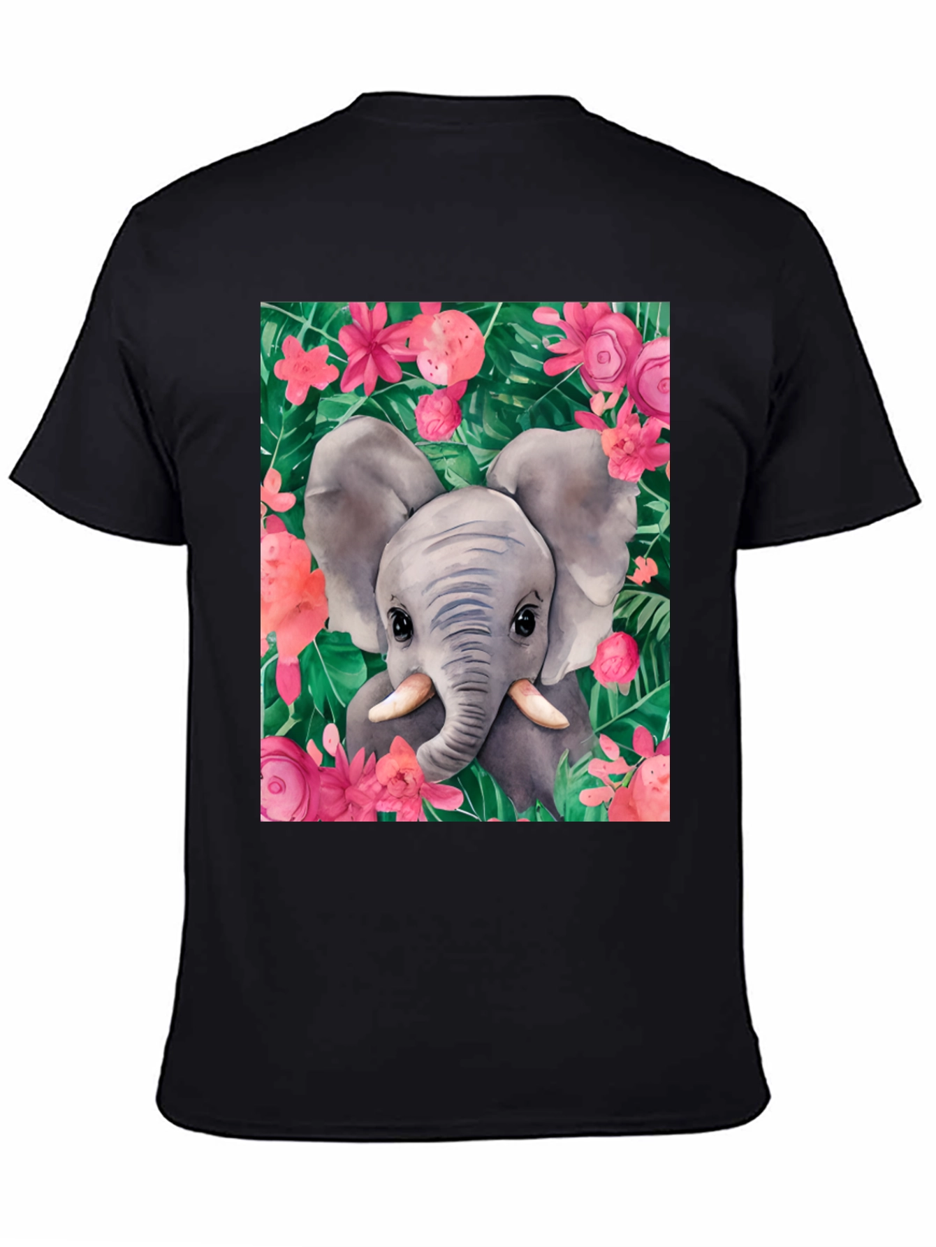 Black Elephant Floral Graphic Tee view 4