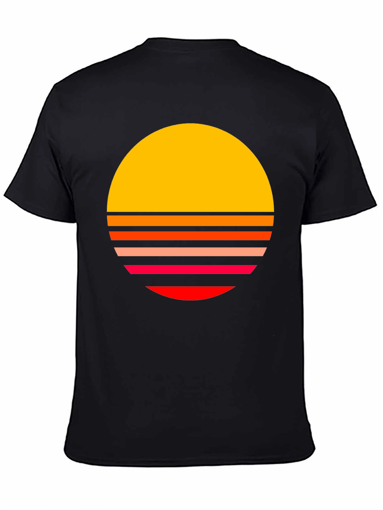 Black Retro Sunset T-Shirt - Vintage Style Graphic Tee view 4