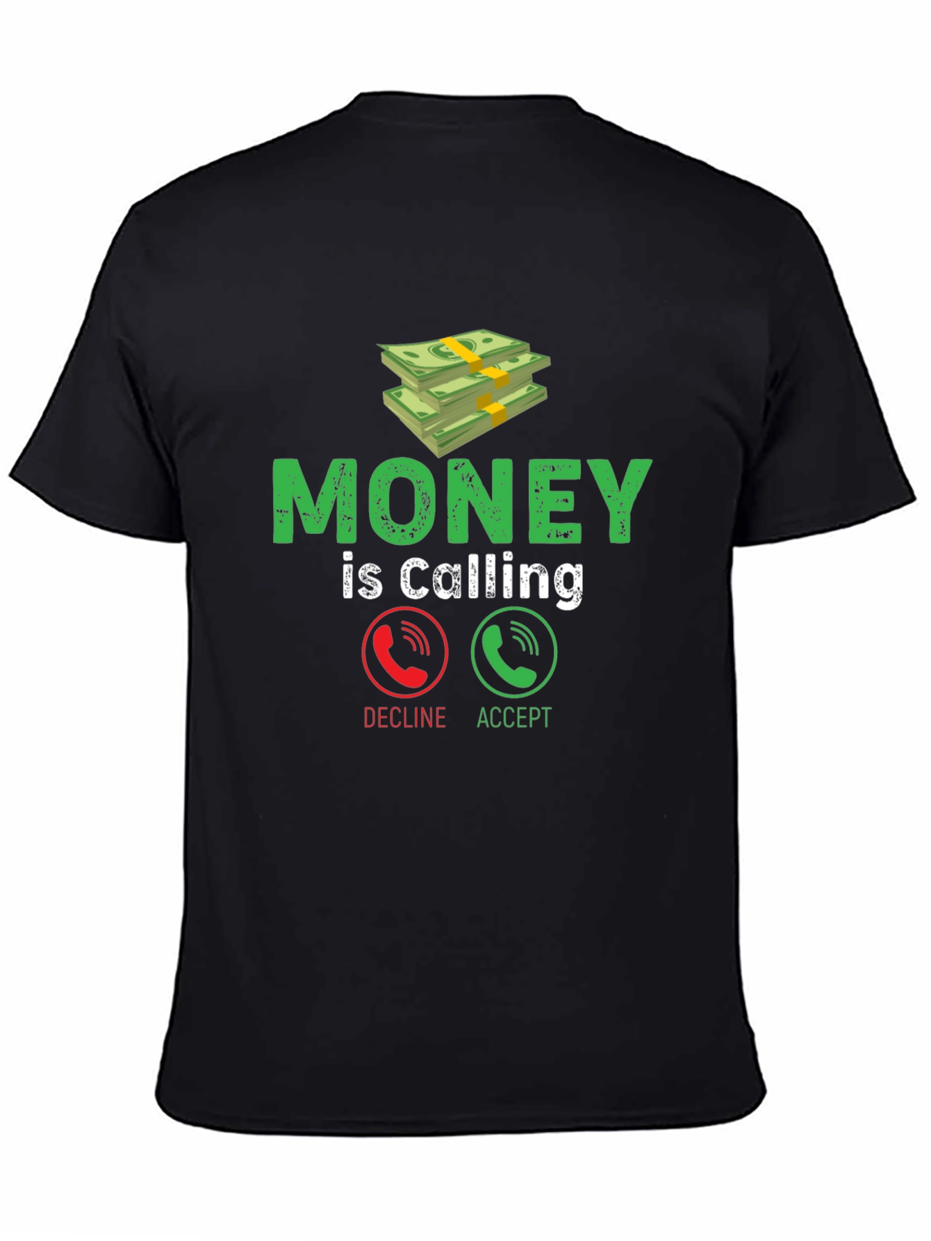 Black Money is Calling Graphic Tee view 4