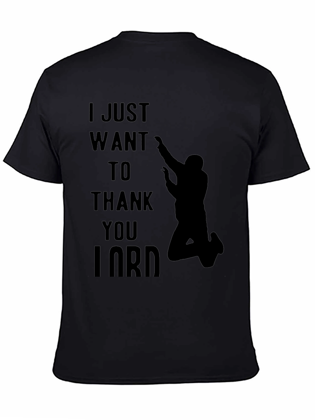 Black Thank You Lord Black Graphic T-Shirt view 4