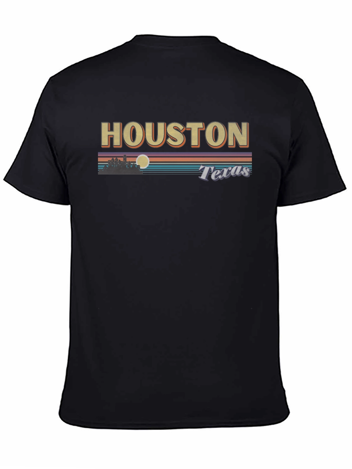 Black Houston Texas Retro Graphic T-Shirt view 4