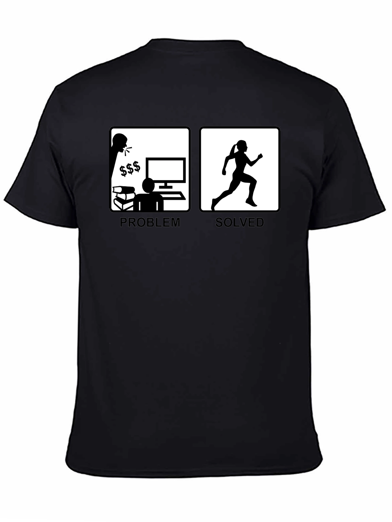 Black Problem Solved Running T-Shirt view 4