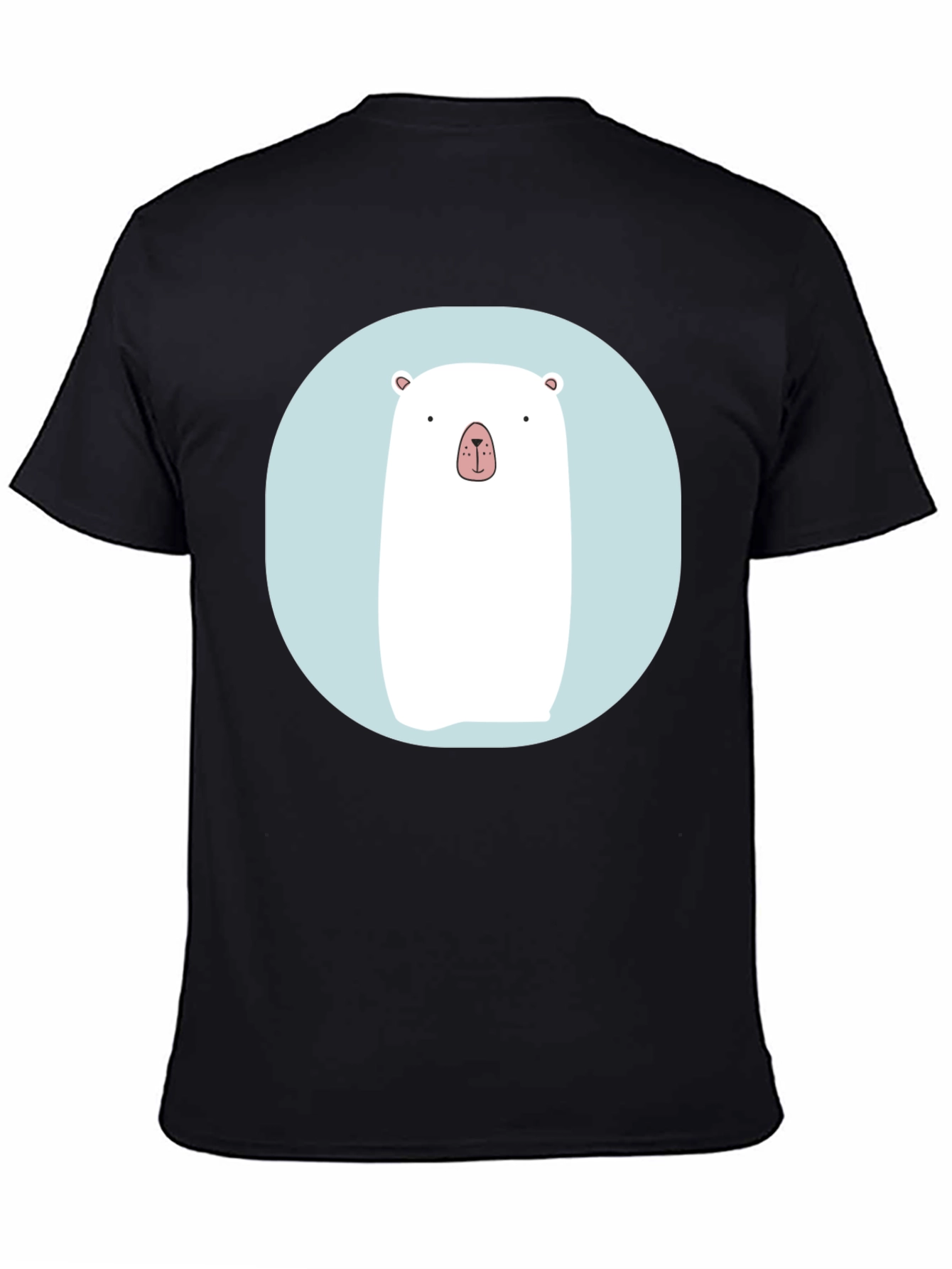 Black Cute Polar Bear Graphic T-Shirt - Black view 4