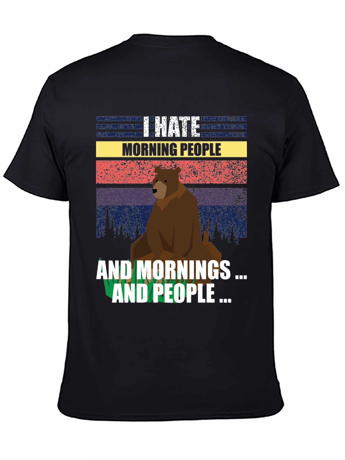 Black I Hate Morning People Graphic Tee view 4