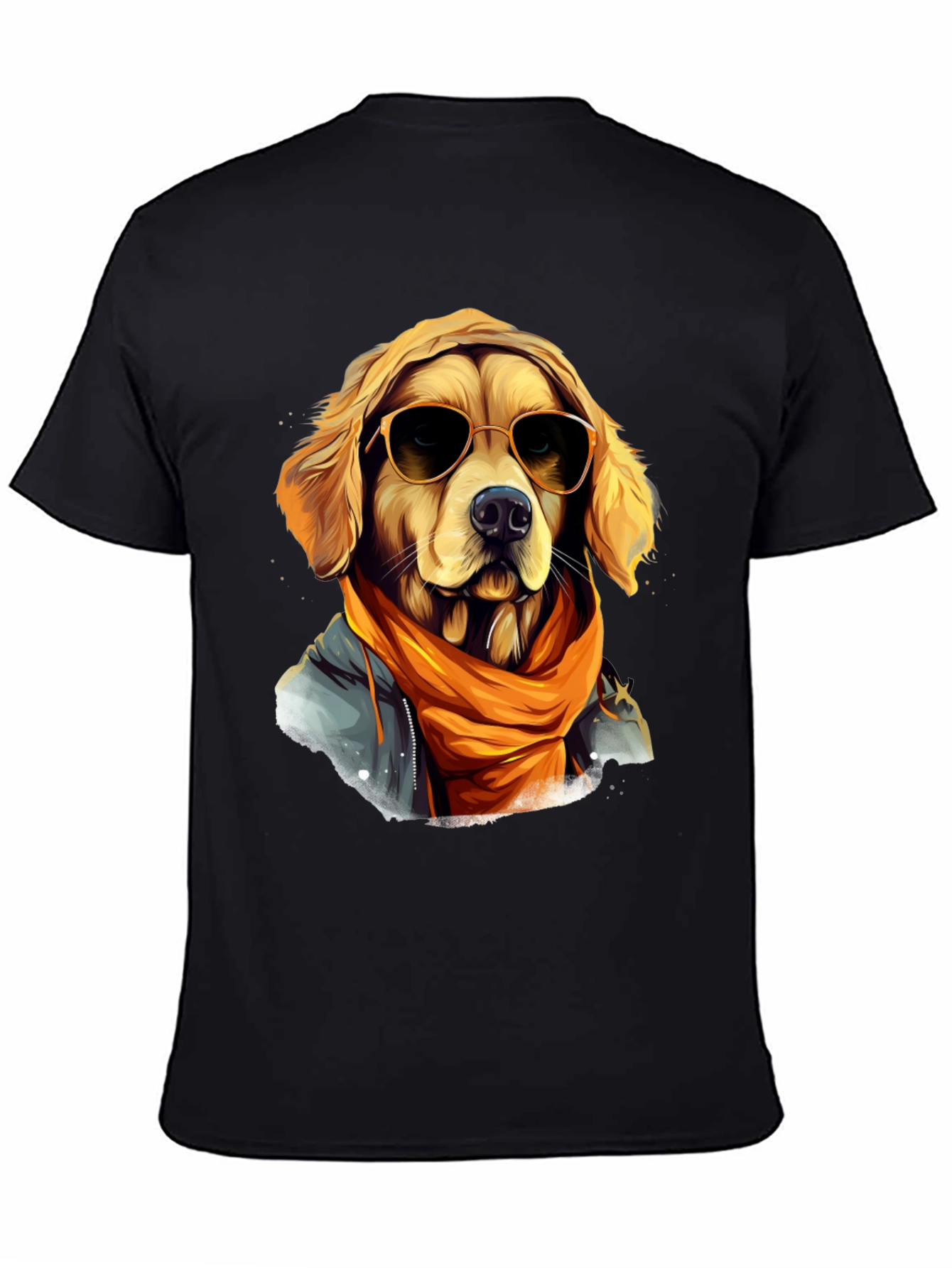 Black Dog with Sunglasses T-Shirt - Cool Graphic Tee view 4