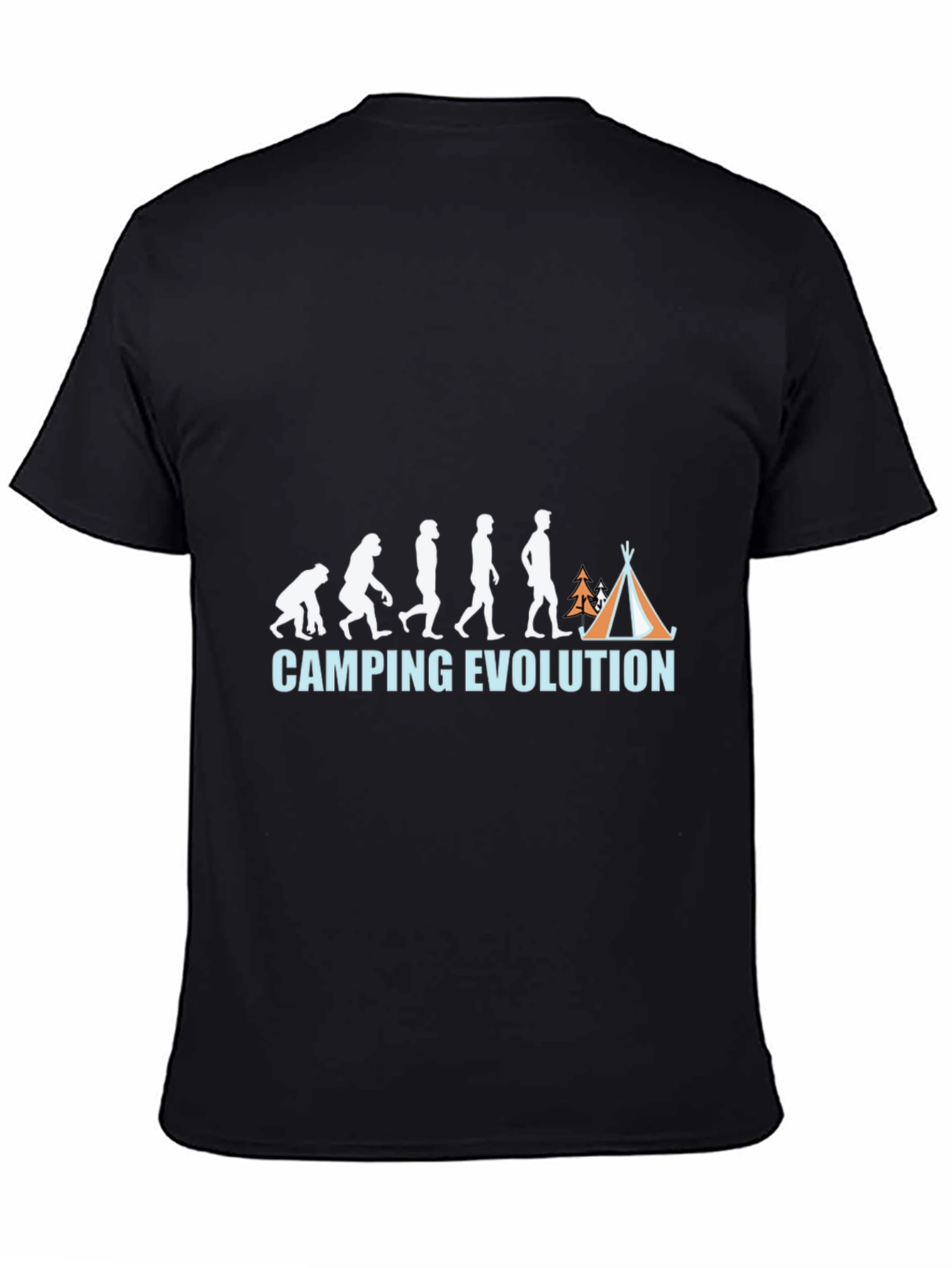 Black Camping Evolution T-Shirt: Funny Outdoor Tee view 4