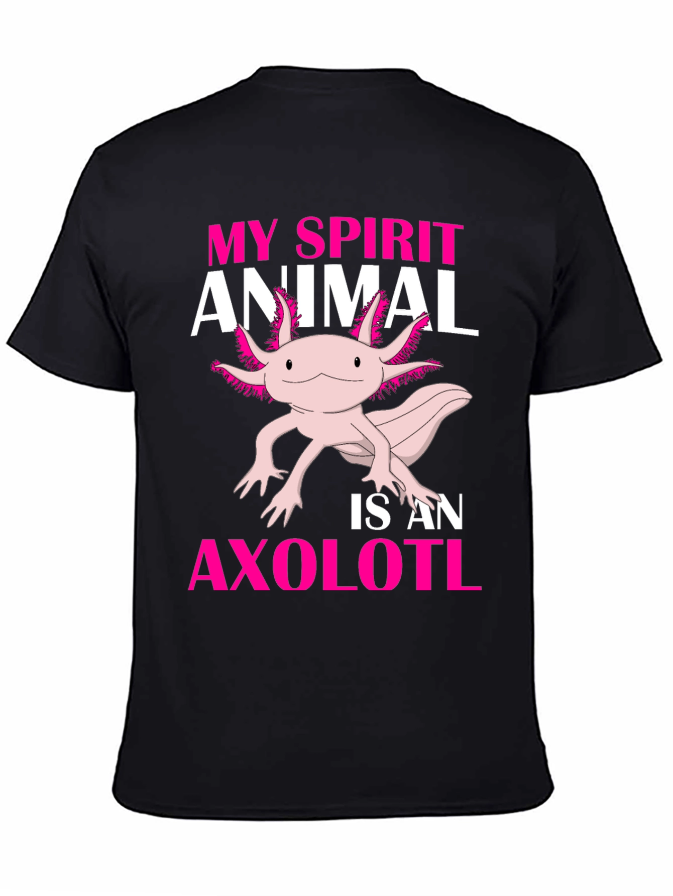 Black Axolotl Spirit Animal Graphic Tee - Black view 4