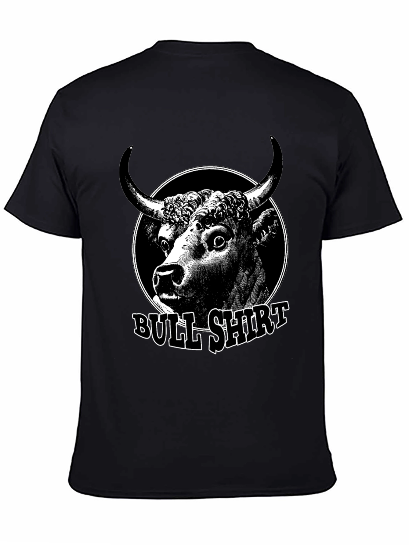 Black Bull Shirt Graphic Tee - Mens Black Cotton T-Shirt view 4