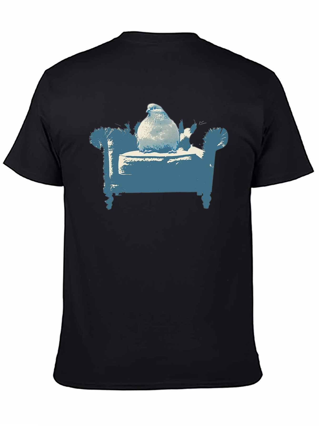 Black Pigeon on Couch Graphic T-Shirt - Quirky Menswear view 4
