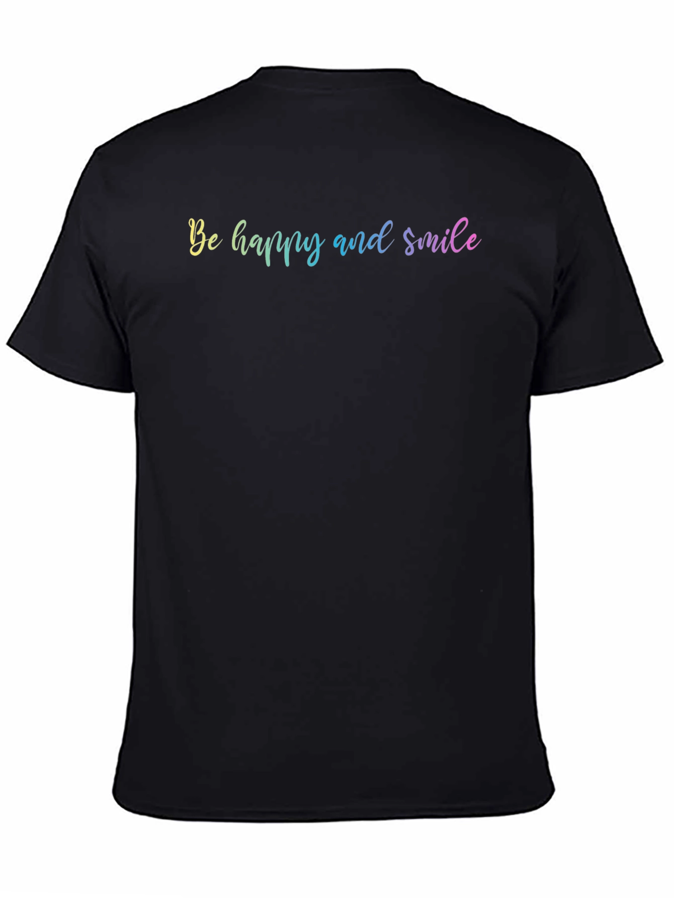 Black Be Happy and Smile Graphic T-Shirt view 4