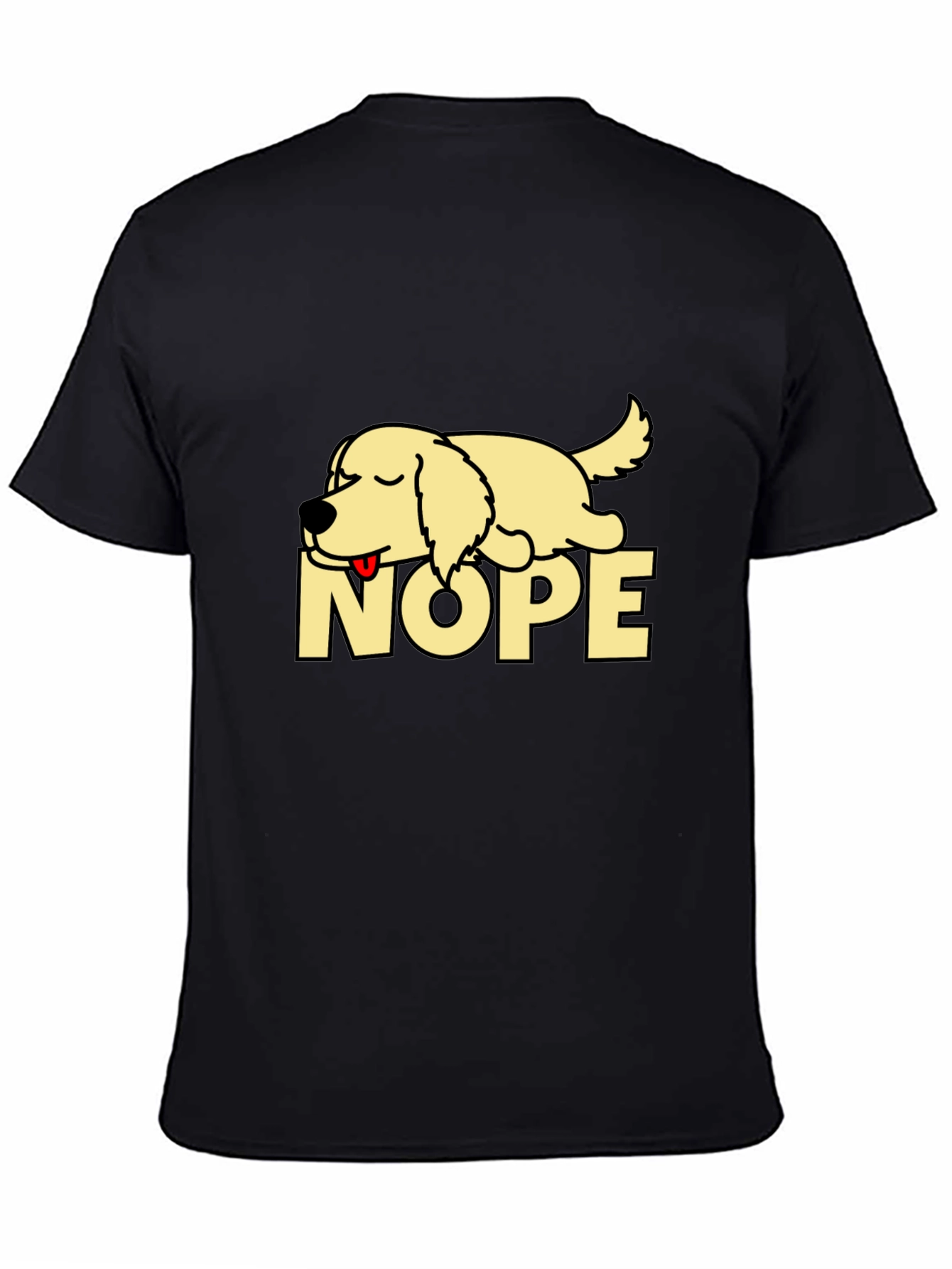 Black Nope Lazy Dog Graphic T-Shirt - Relaxed Fit view 4