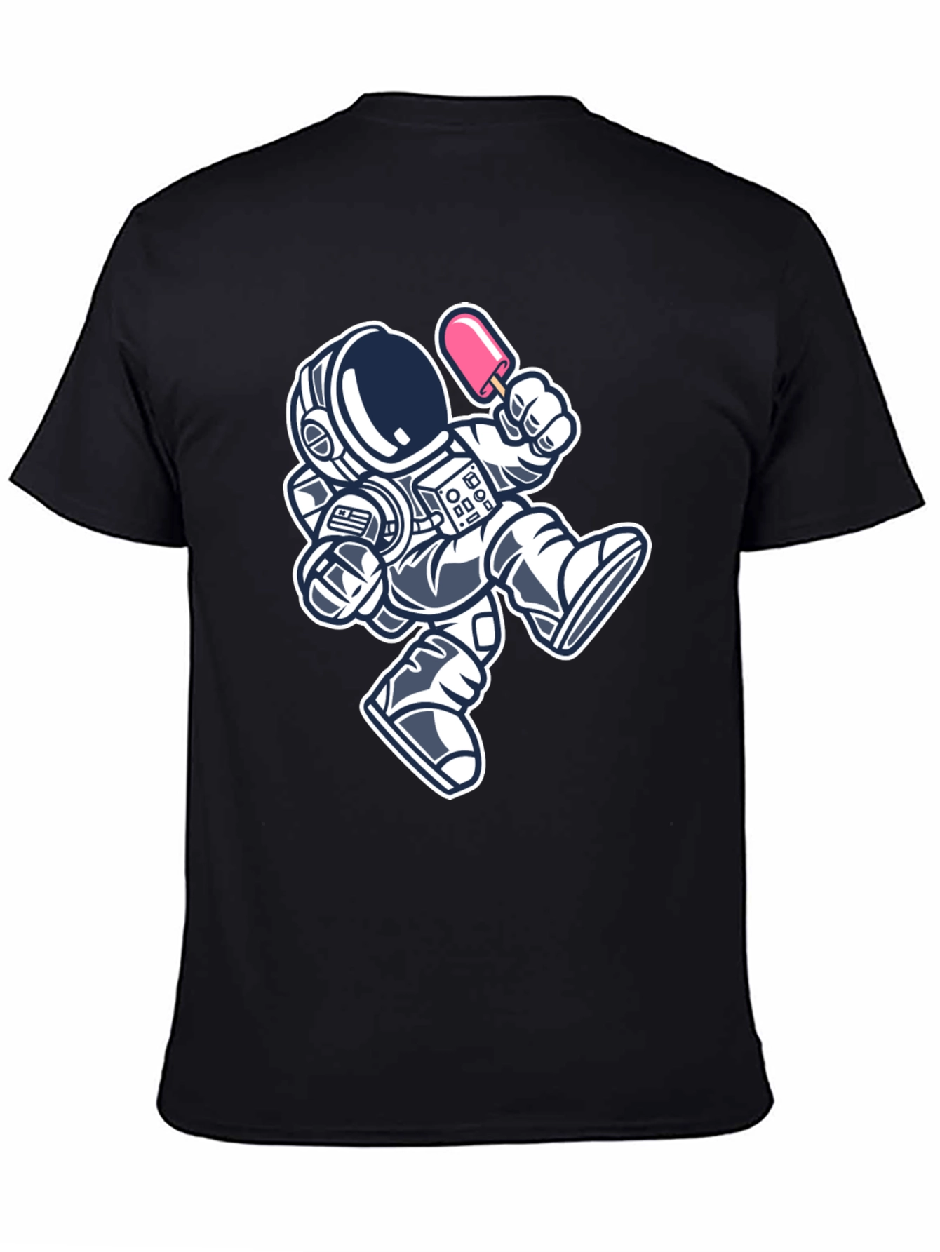 Black Astronaut Ice Cream Black T-Shirt view 4