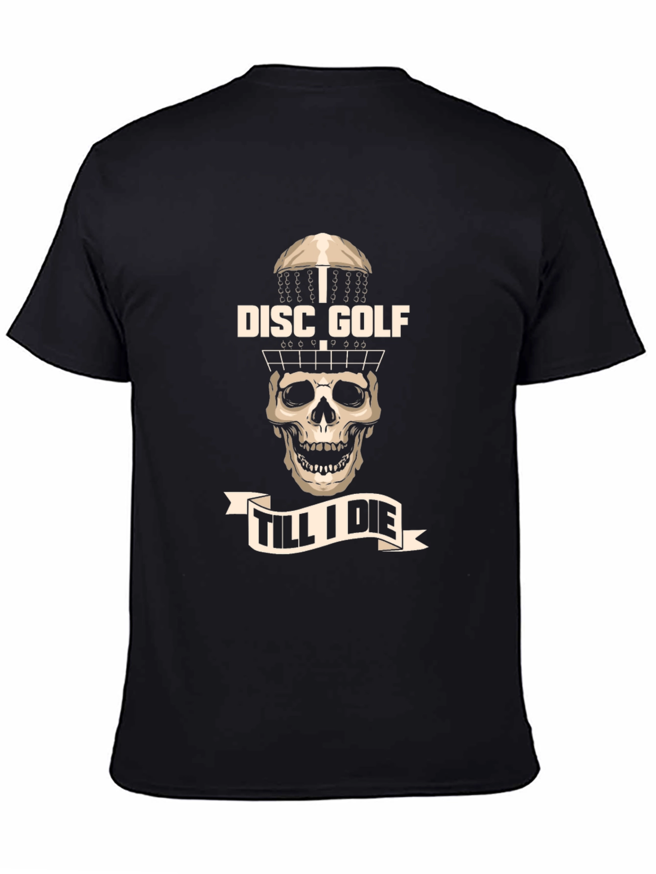 Black Disc Golf Till I Die T-Shirt view 4