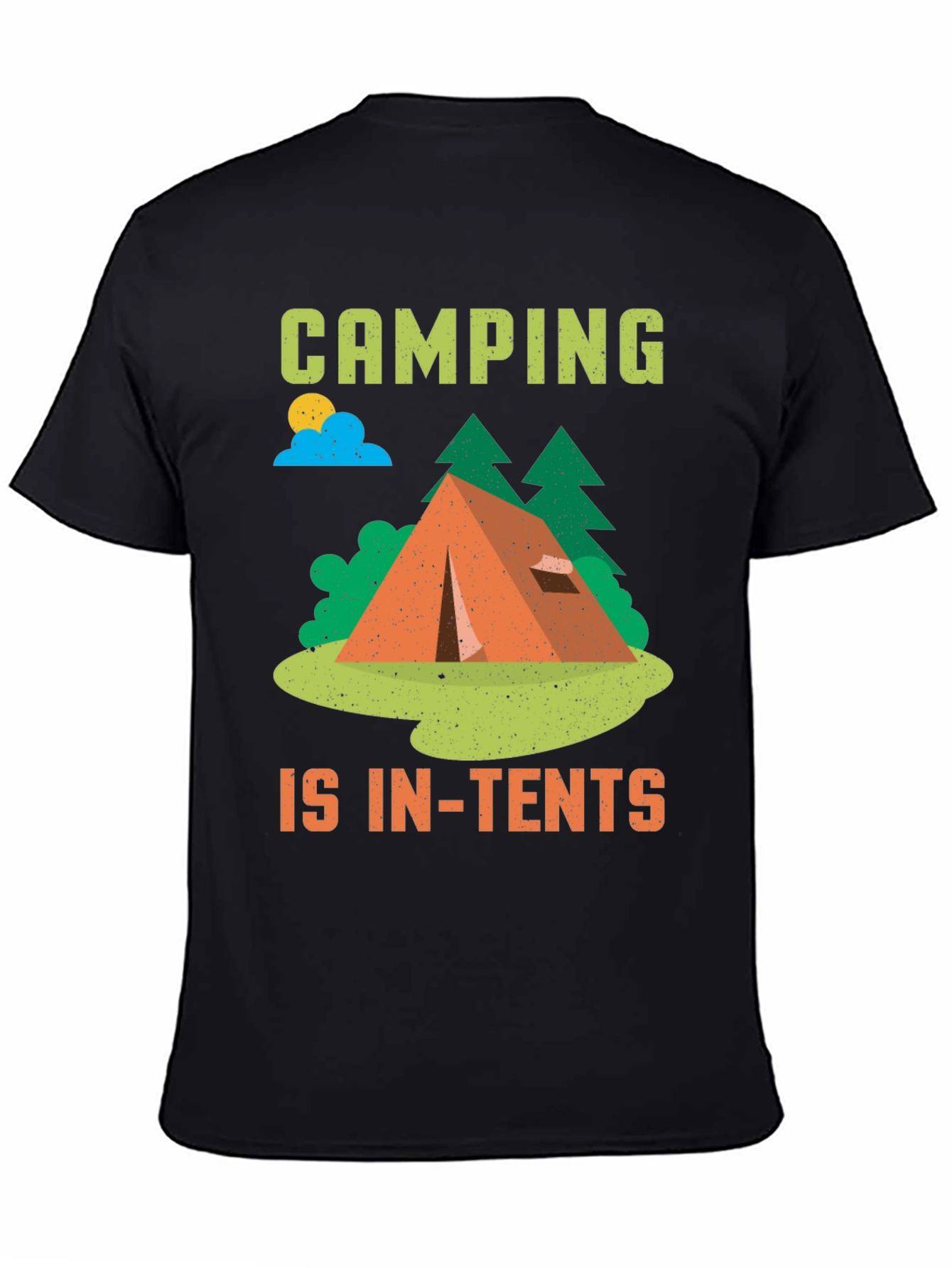 Black Camping is In-Tents Black T-Shirt view 4