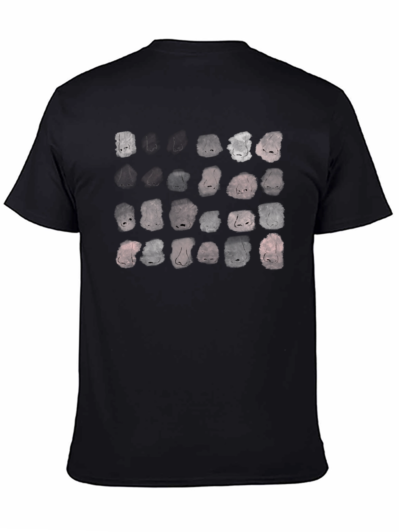 Black Nose Print Graphic Black T-Shirt view 4