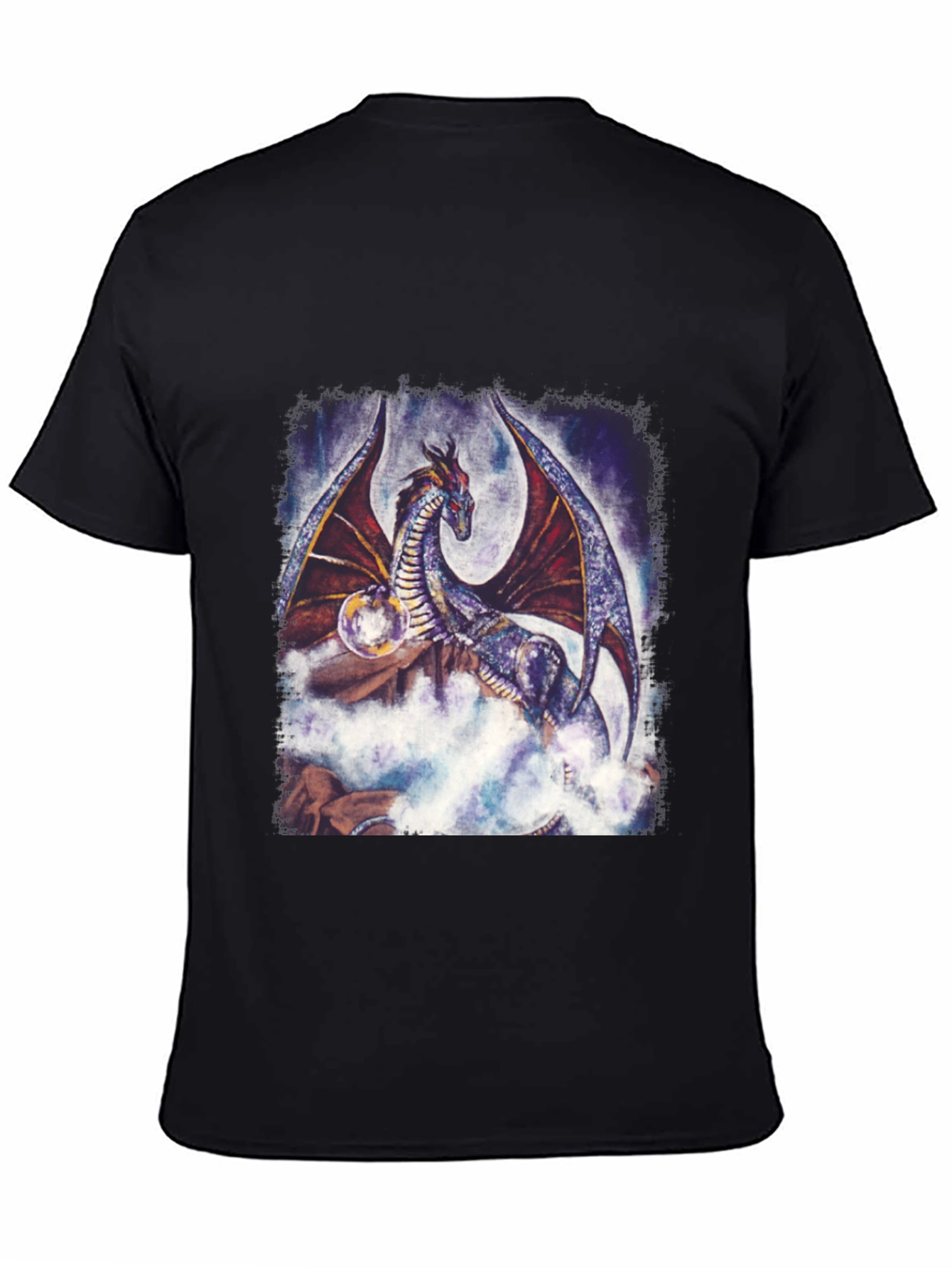 Black Dragon Graphic Tee - Fantasy Art T-Shirt view 4