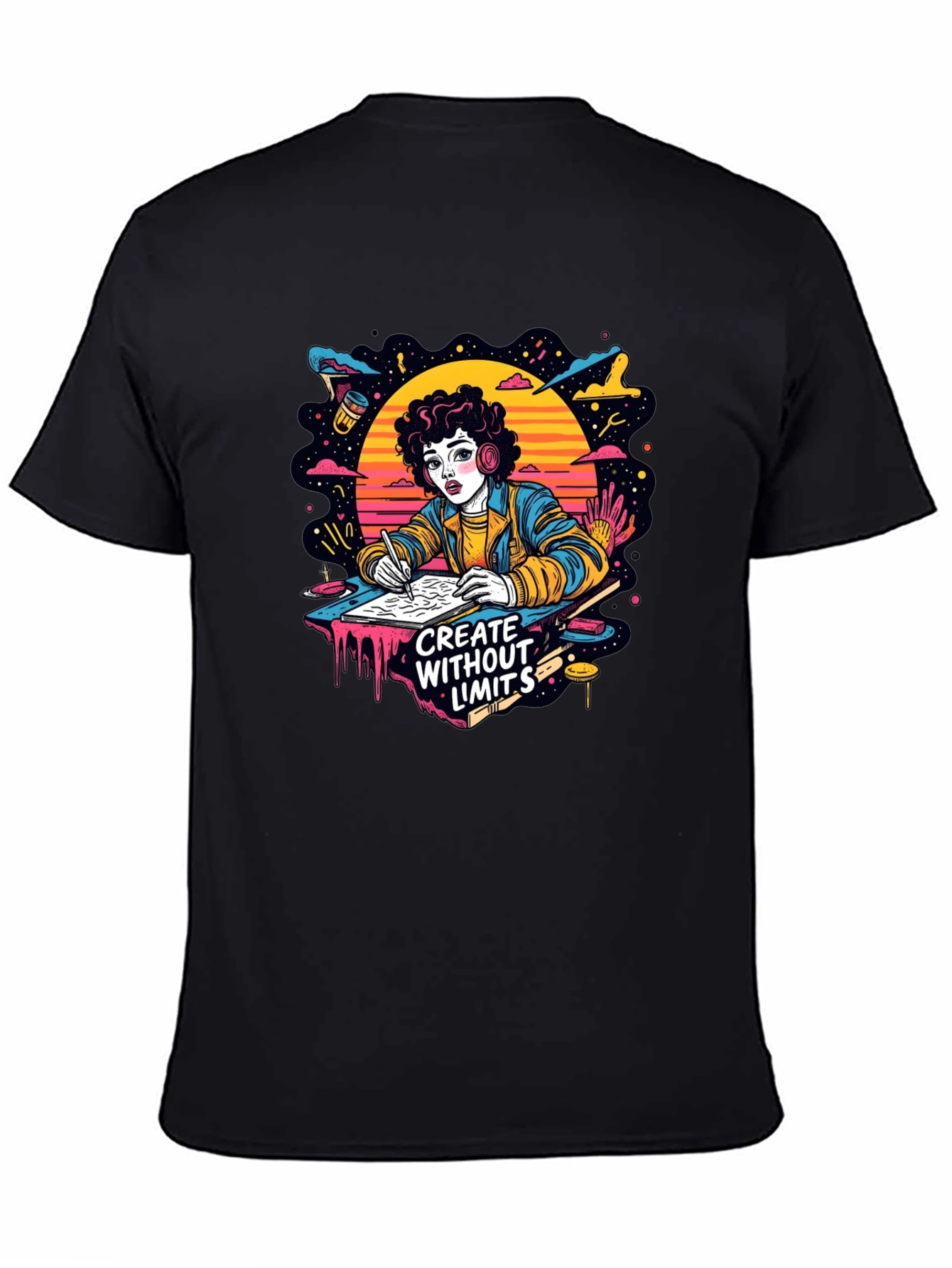 Black Creative Spirit Graphic T-Shirt - Unisex view 4