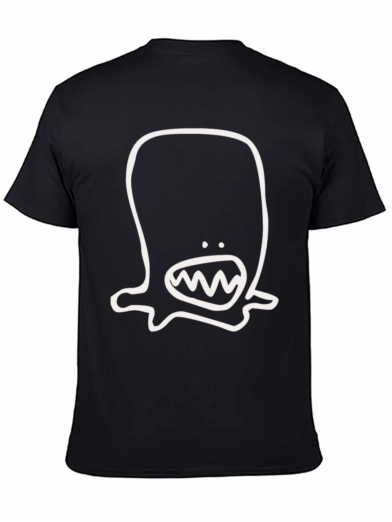 Black Monster Graphic Black Cotton Tee Shirt view 4
