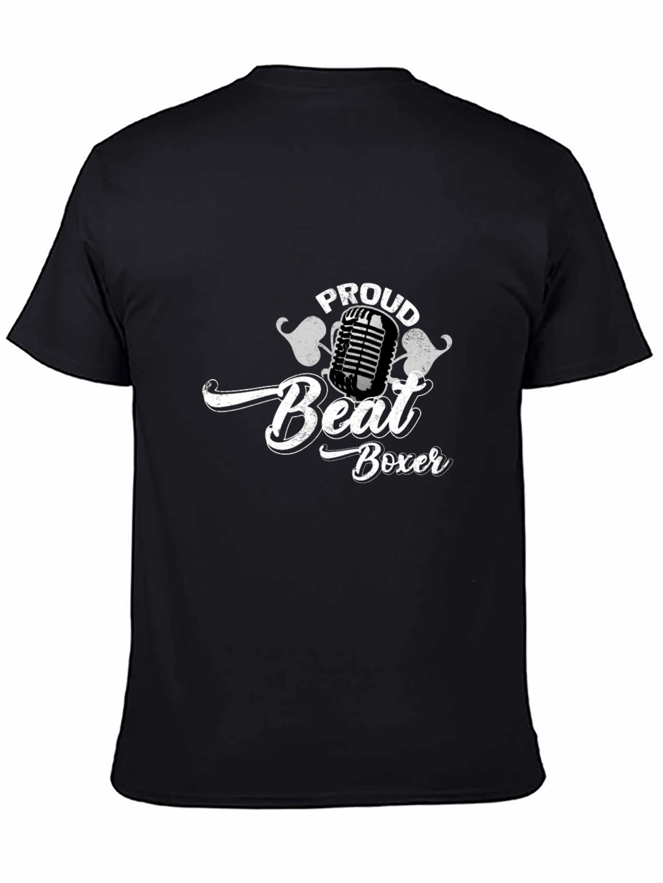 Black Proud Beat Boxer Black T-Shirt - Music Lover Tee view 4