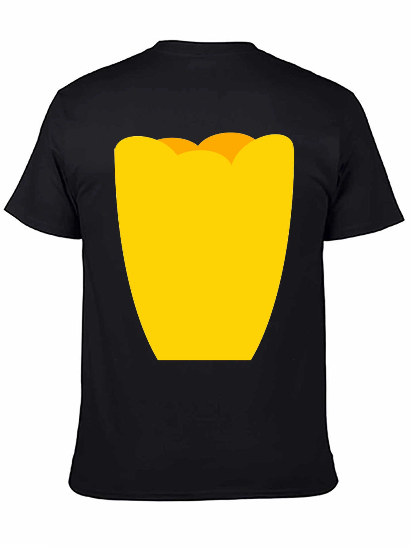 Black Mens Black Graphic Tee - Yellow Tulip Design view 4