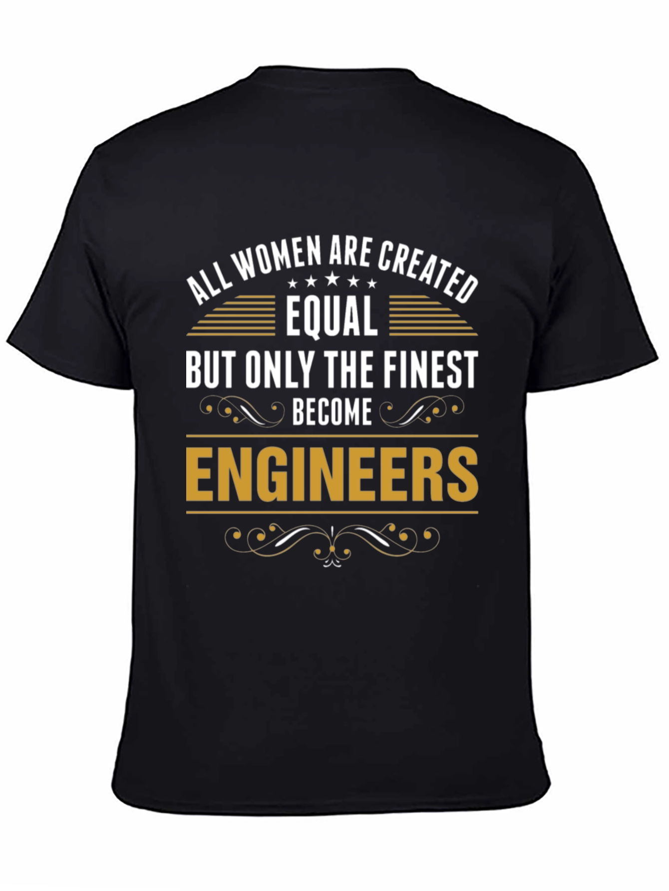 Black All Women Are Created Equal Engineer T-Shirt view 4