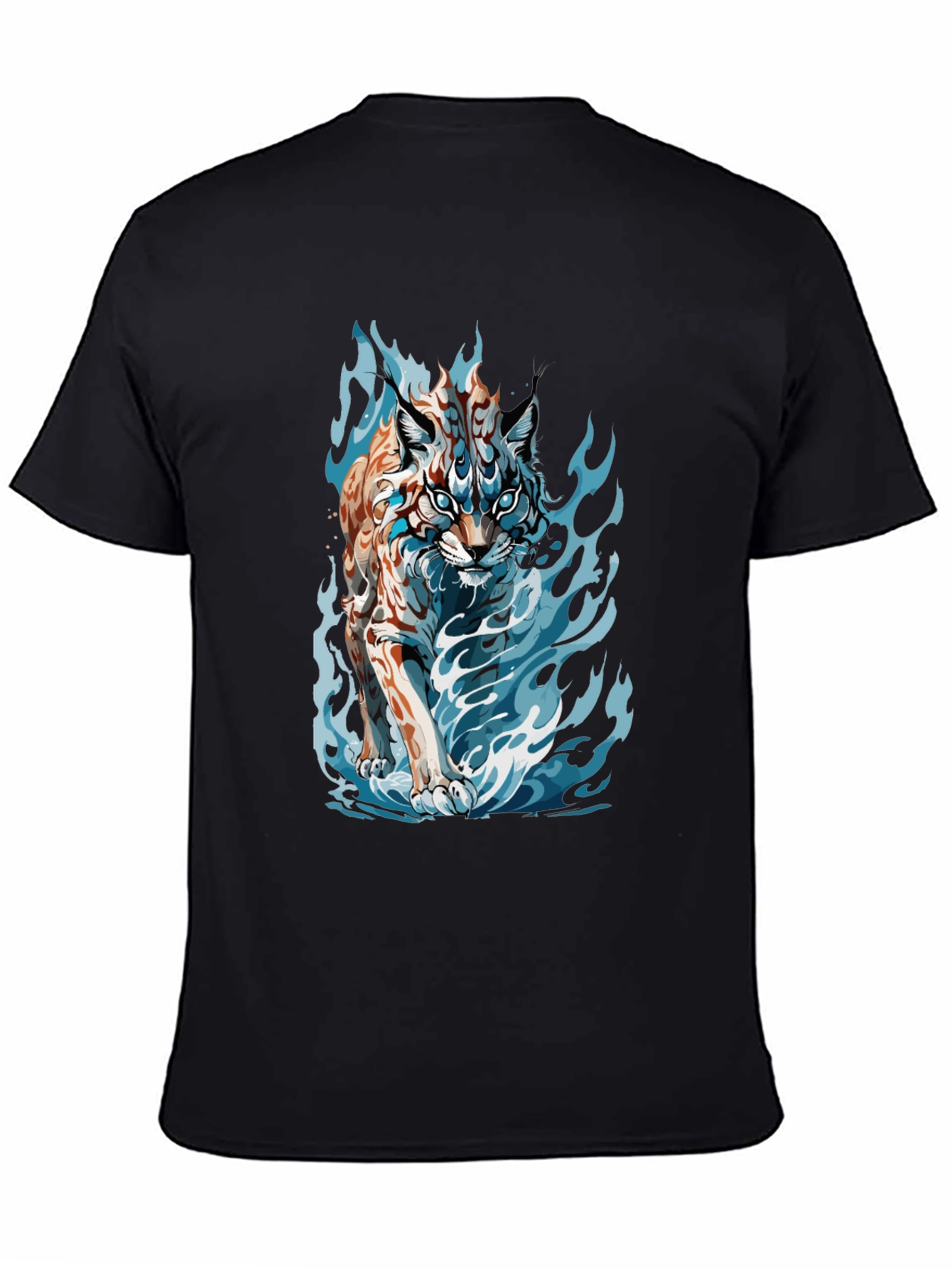 Black Tiger Fire Graphic Black Tee view 4