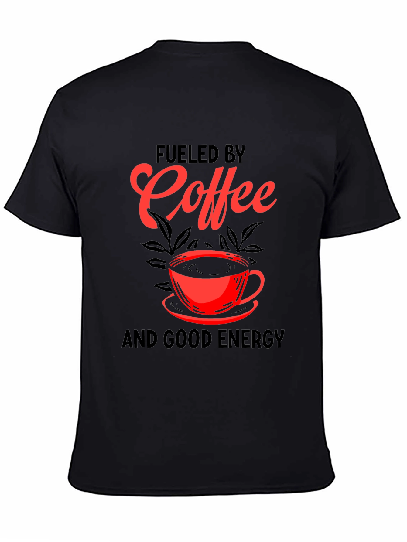 Black Fueled by Coffee Graphic Tee - Black Cotton Blend view 4
