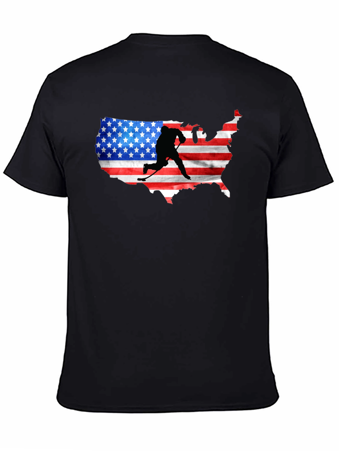 Black USA Hockey Silhouette Tee view 4