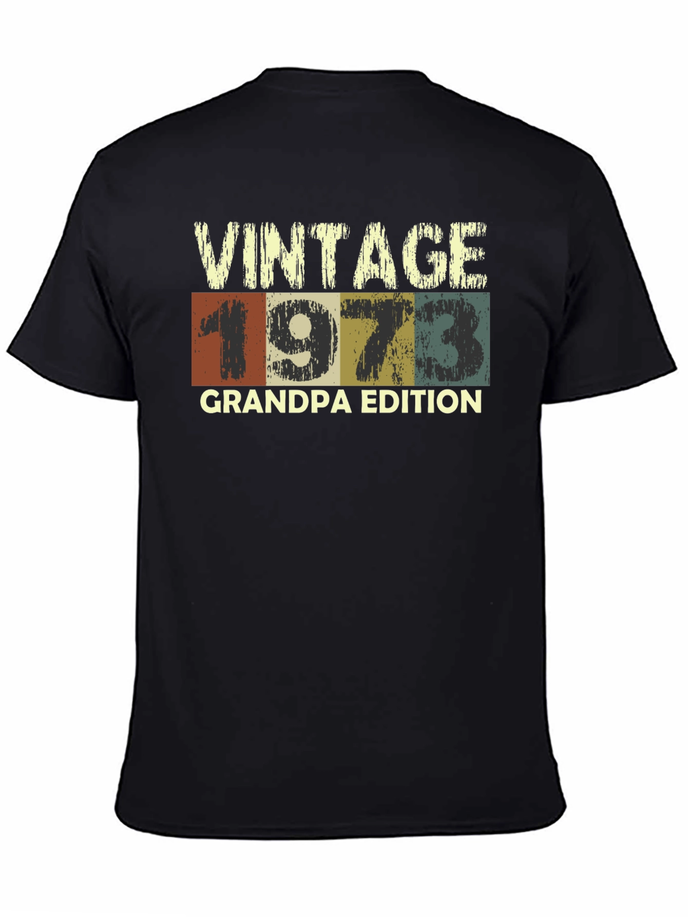 Black Vintage 1973 Grandpa Edition Graphic T-Shirt view 4