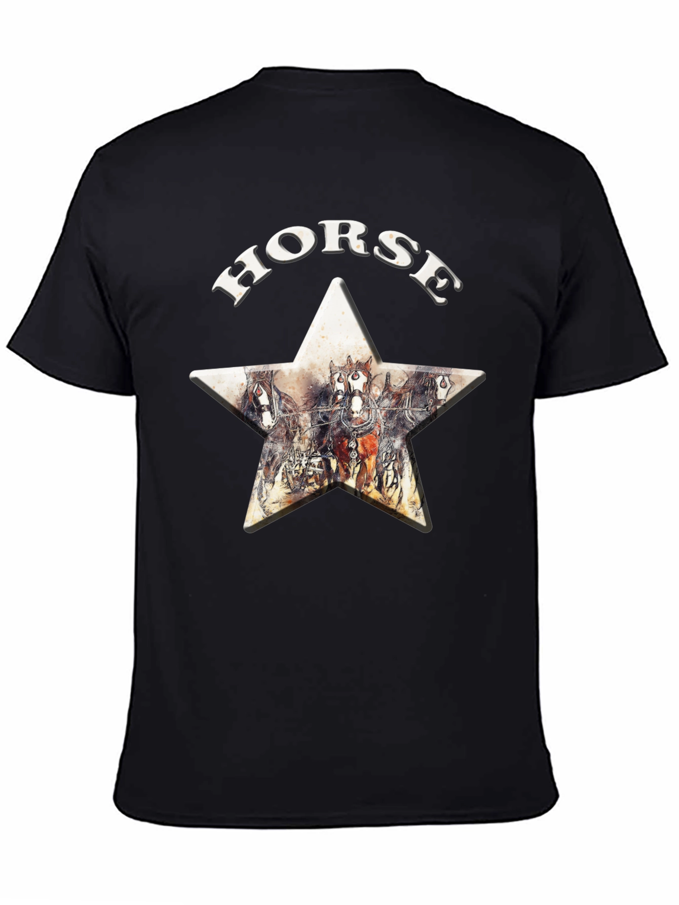 Black Horse Graphic Print Star Tee view 4