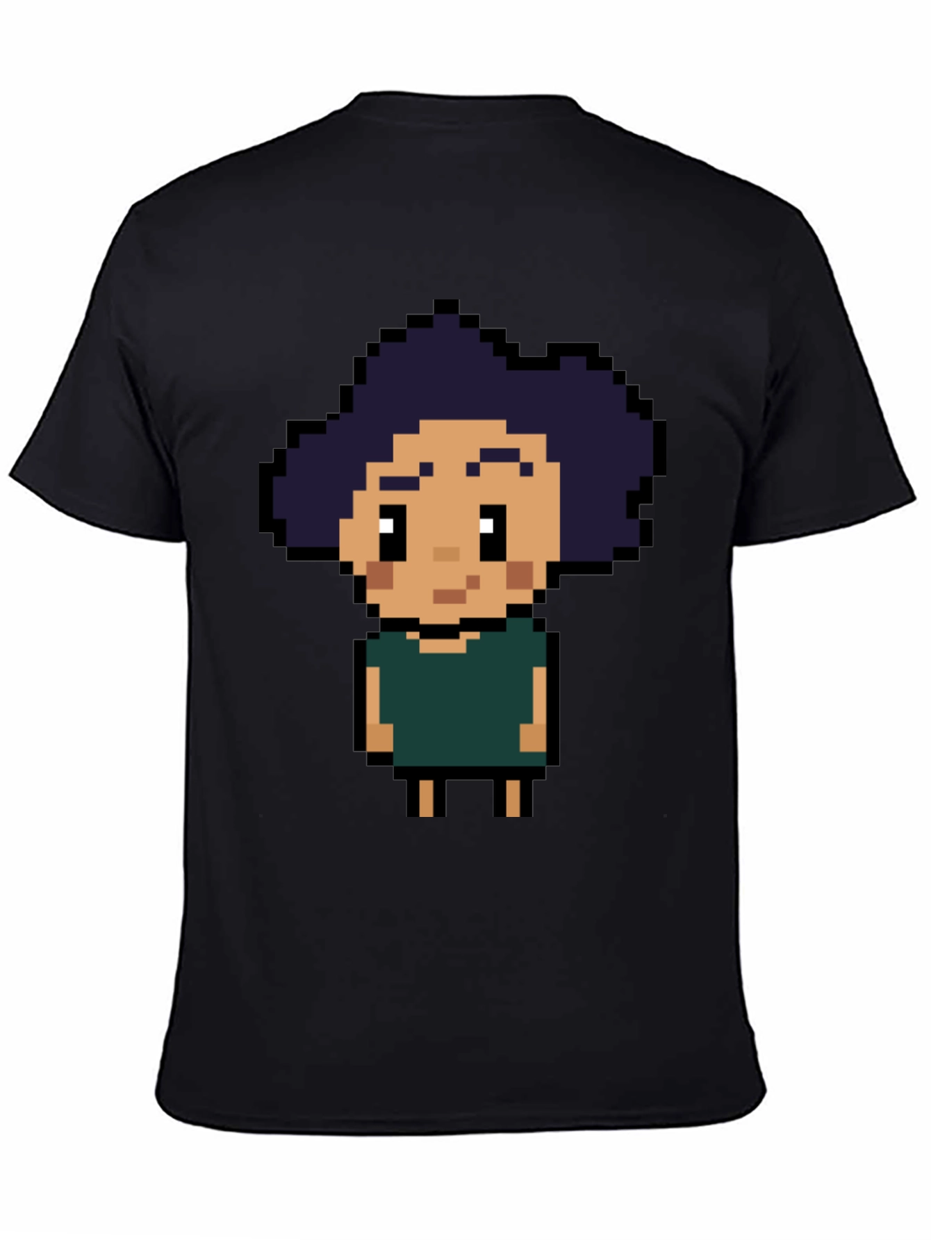 Black Pixel Art T-Shirt - Retro Gaming Style view 4