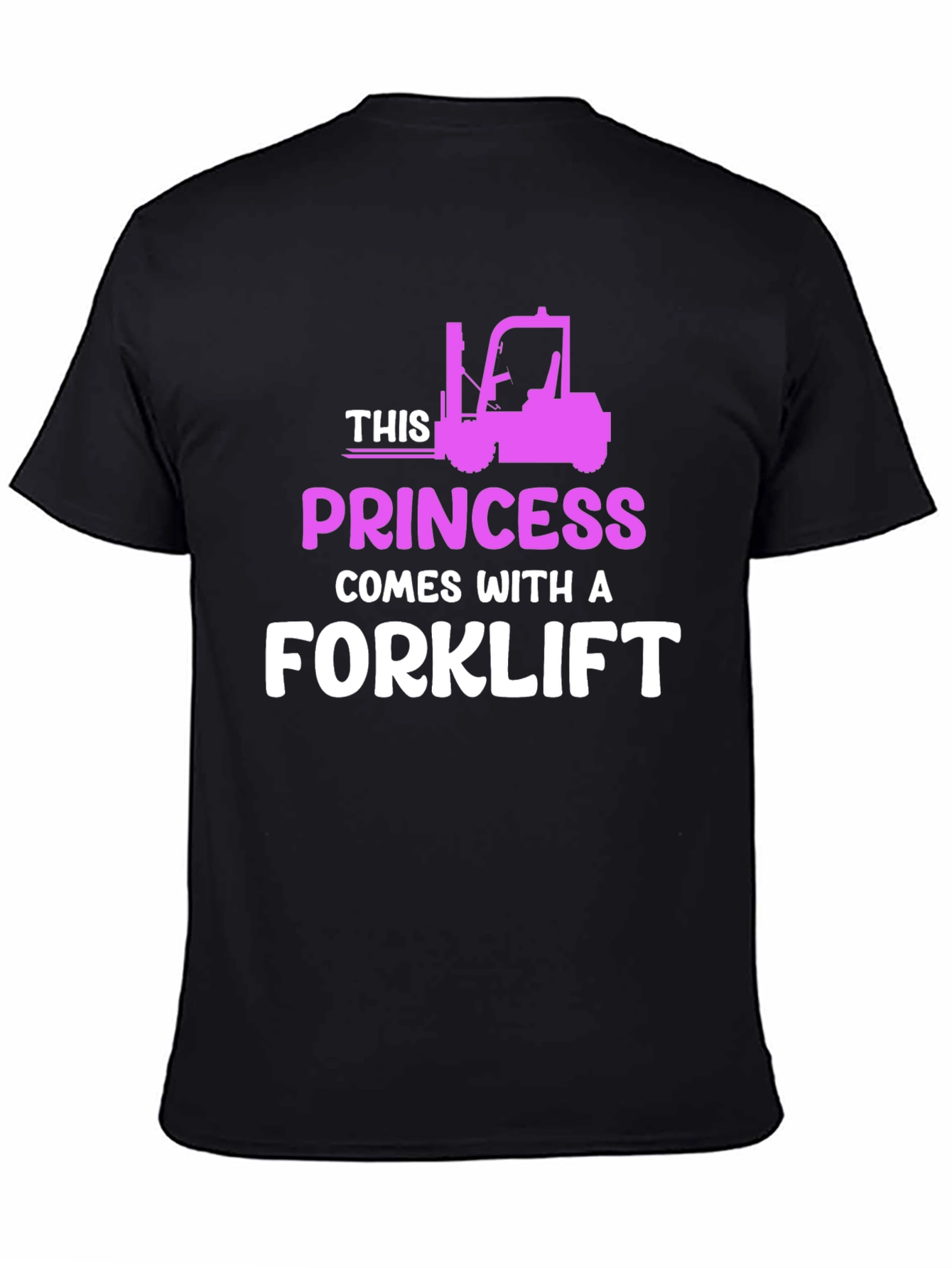 Black Princess Forklift T-Shirt - Funny Women's Workwear view 4