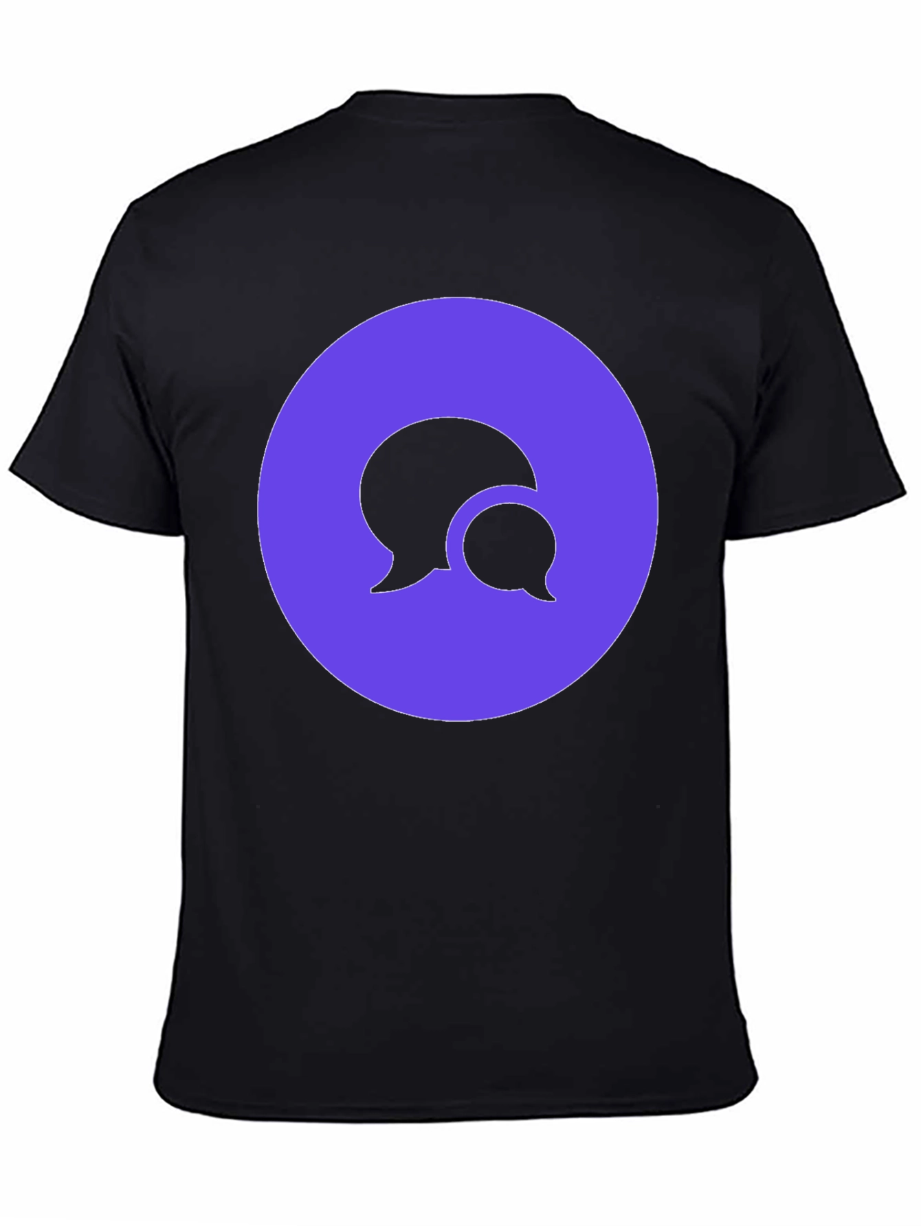 Black Stylish Black T-Shirt with Chat Bubble Design view 4