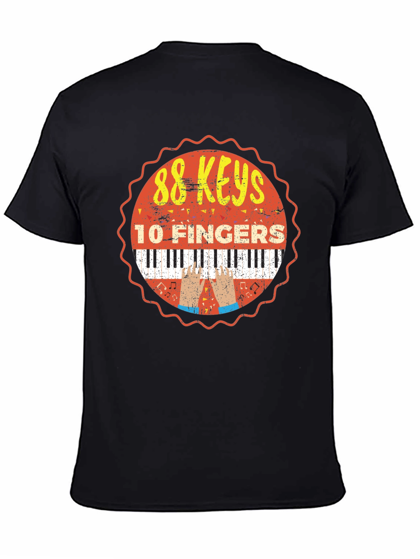 88 Keys 10 Fingers Graphic T-Shirt - Music Lover Tee - 4