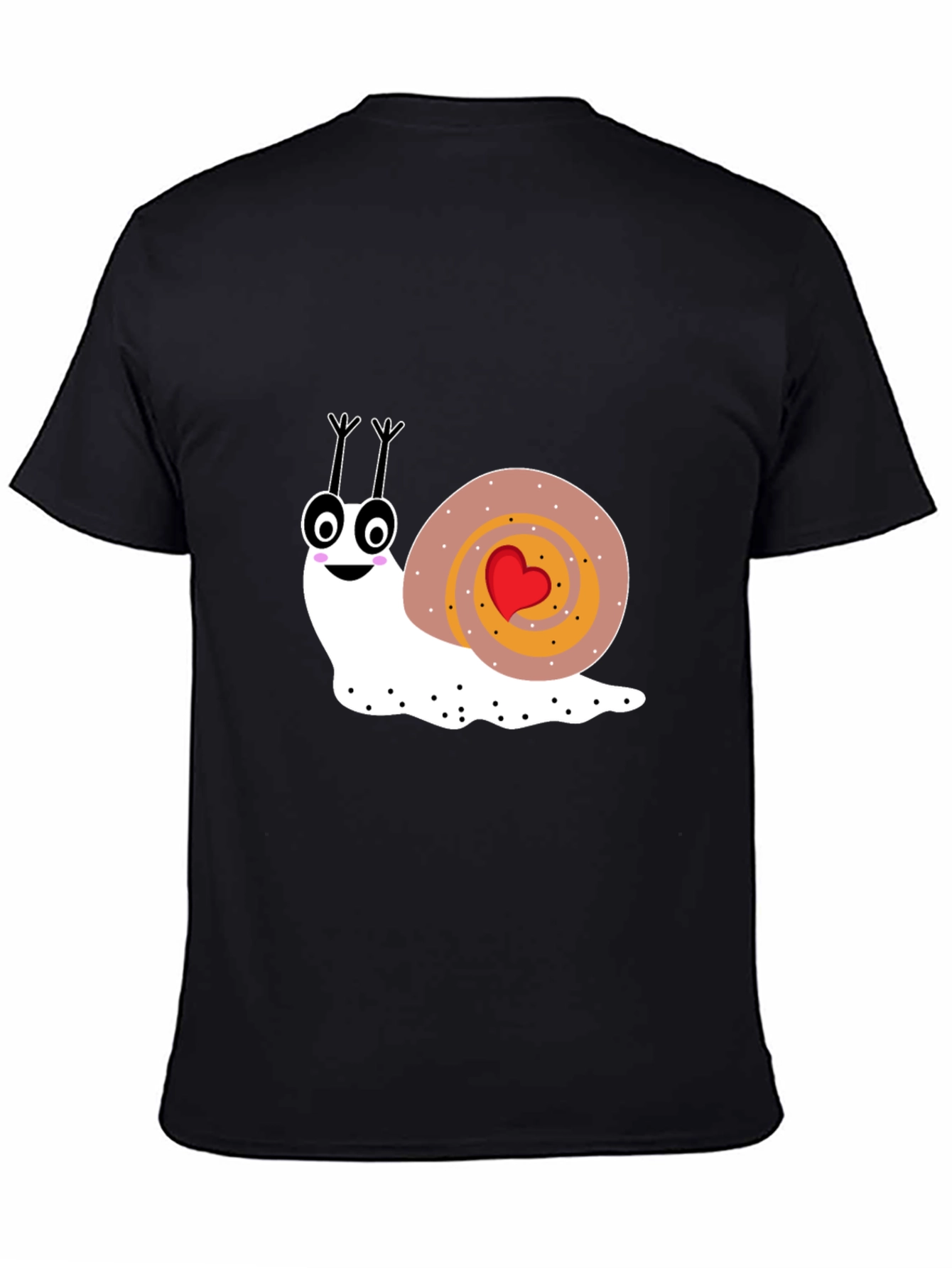 Black Cute Snail Graphic Tee - Love Bug T-Shirt view 4