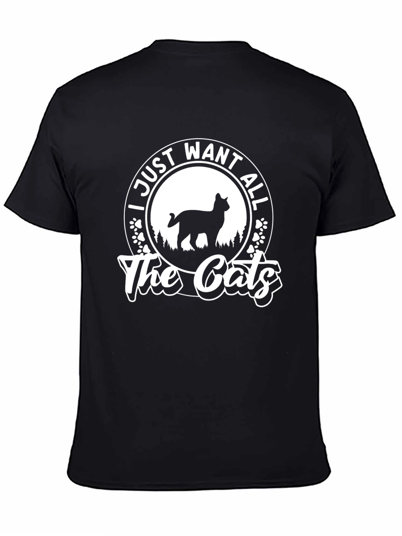 Black I Just Want All The Cats Graphic Tee view 4