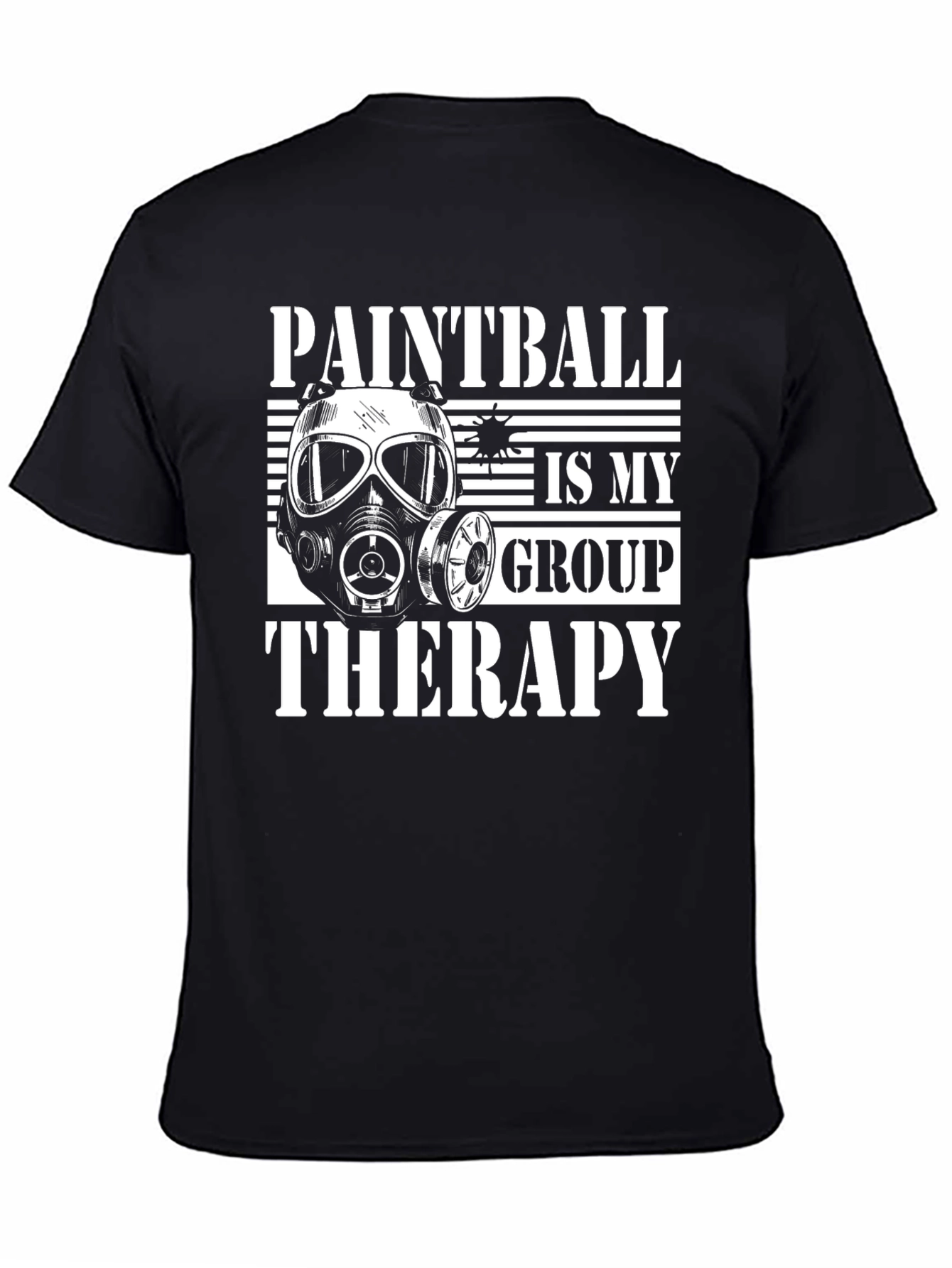 Black Paintball Therapy Graphic Tee - Black Cotton T-Shirt view 4