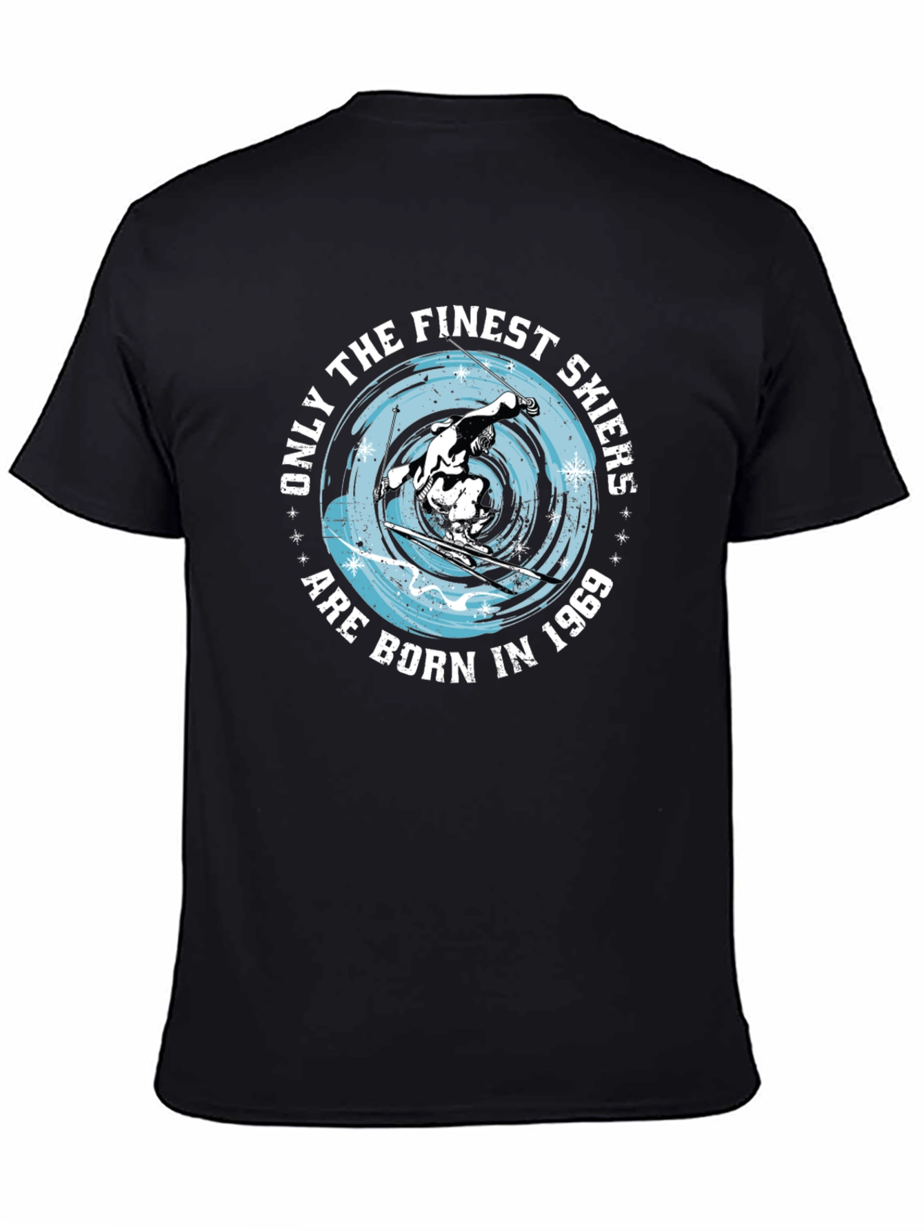 Black Finest Skiers Born in 1969 T-Shirt view 4