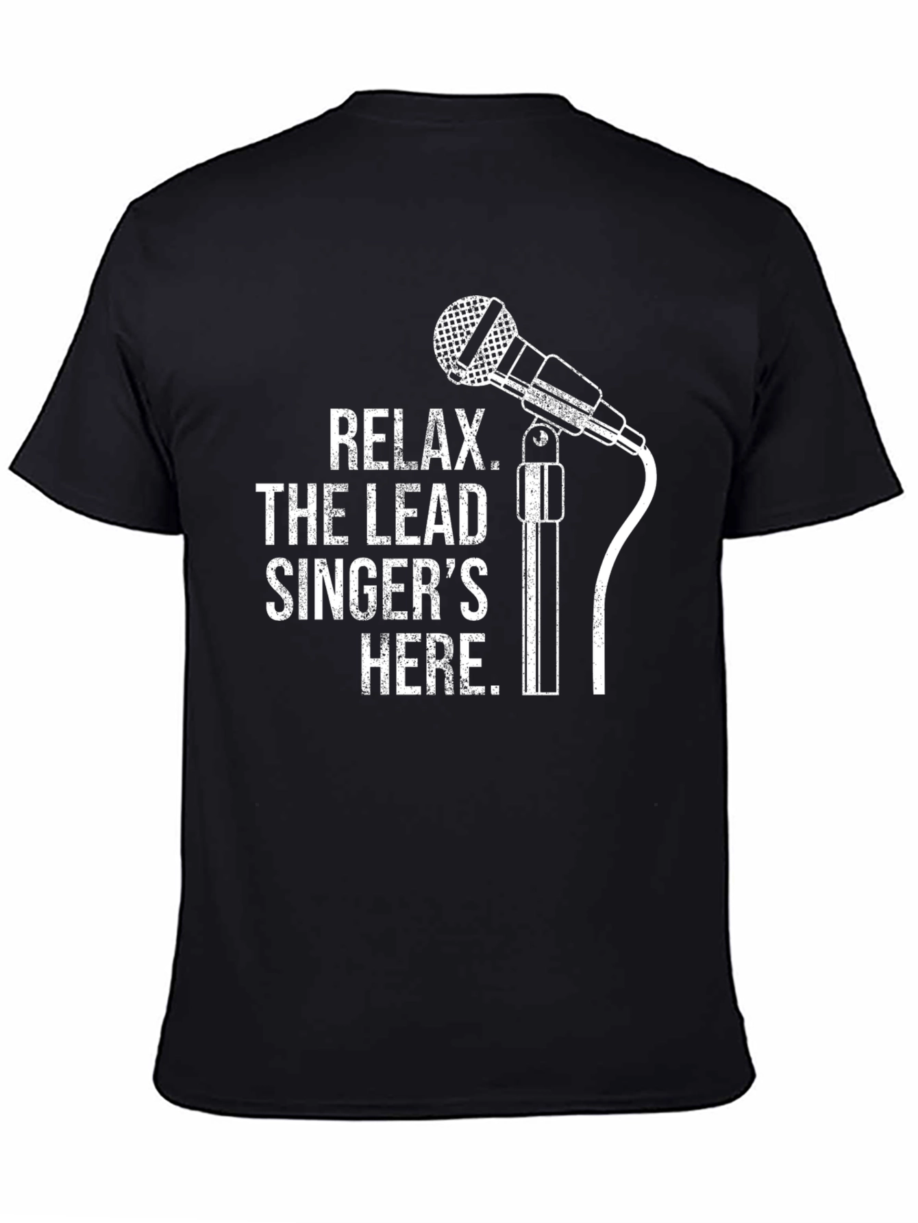 Black Relax Lead Singer Here Black T-Shirt view 4