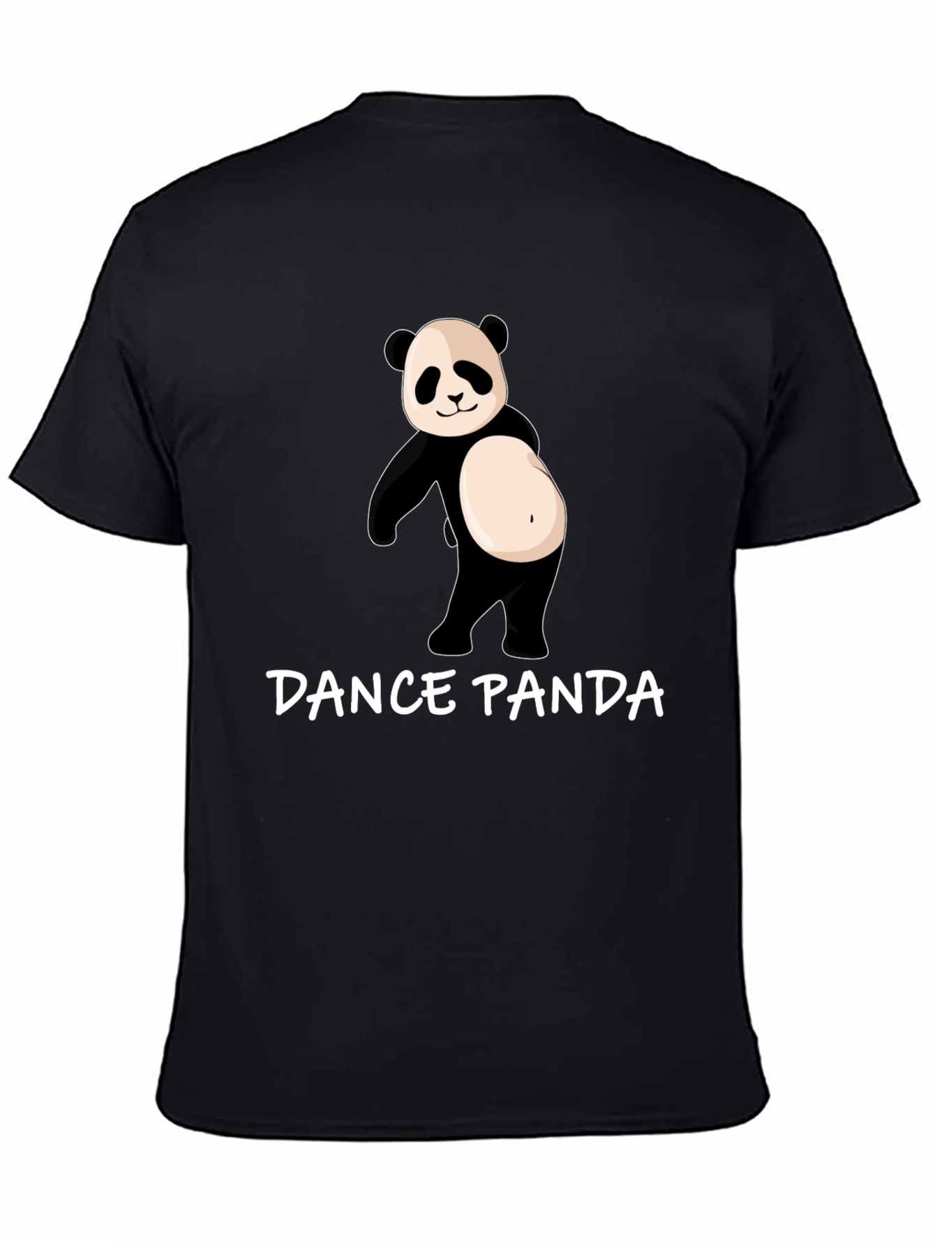 Black Dance Panda Graphic Tee - Black Cotton T-Shirt view 4