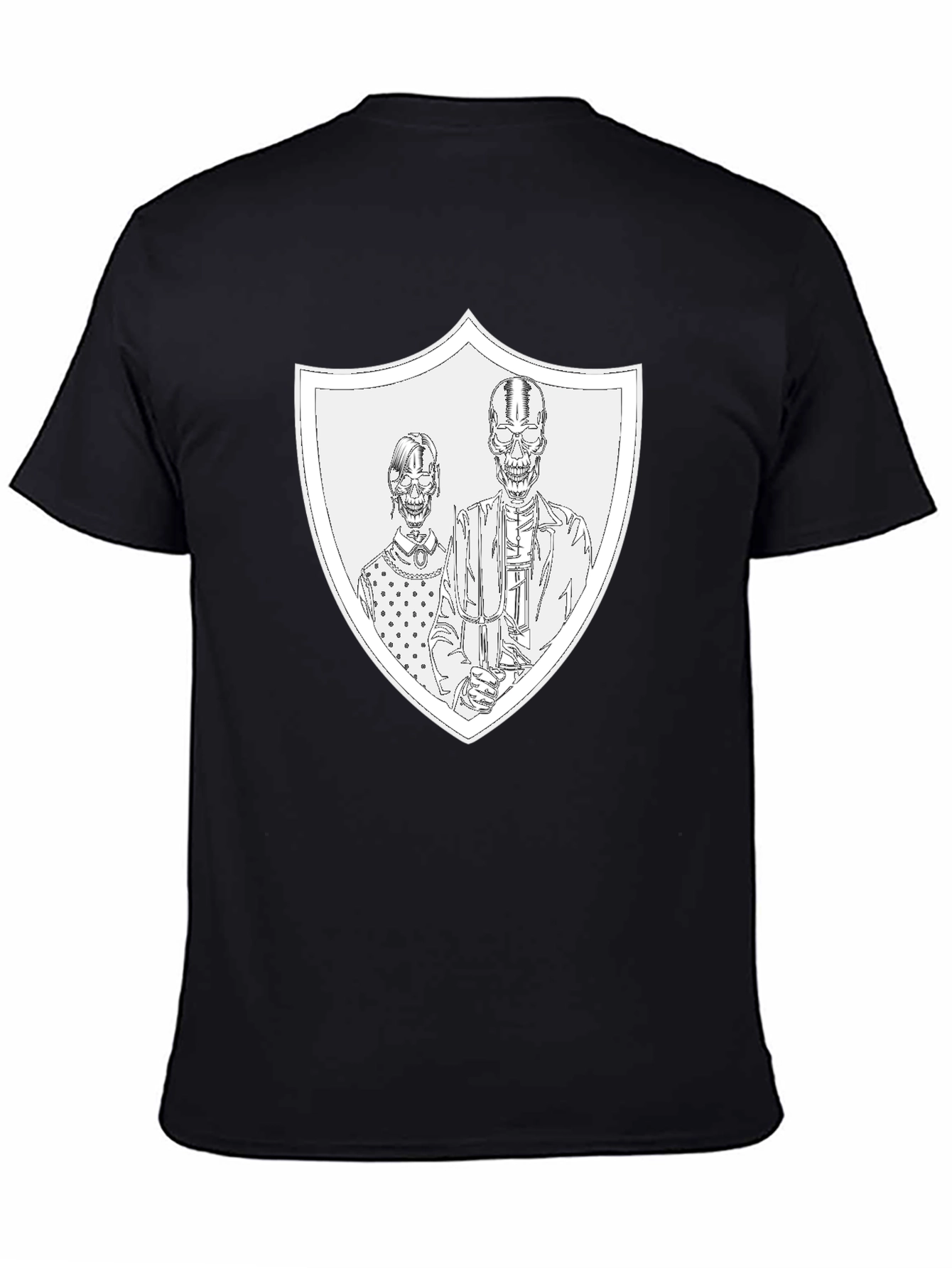 Black Skeleton Family Crest T-Shirt view 4