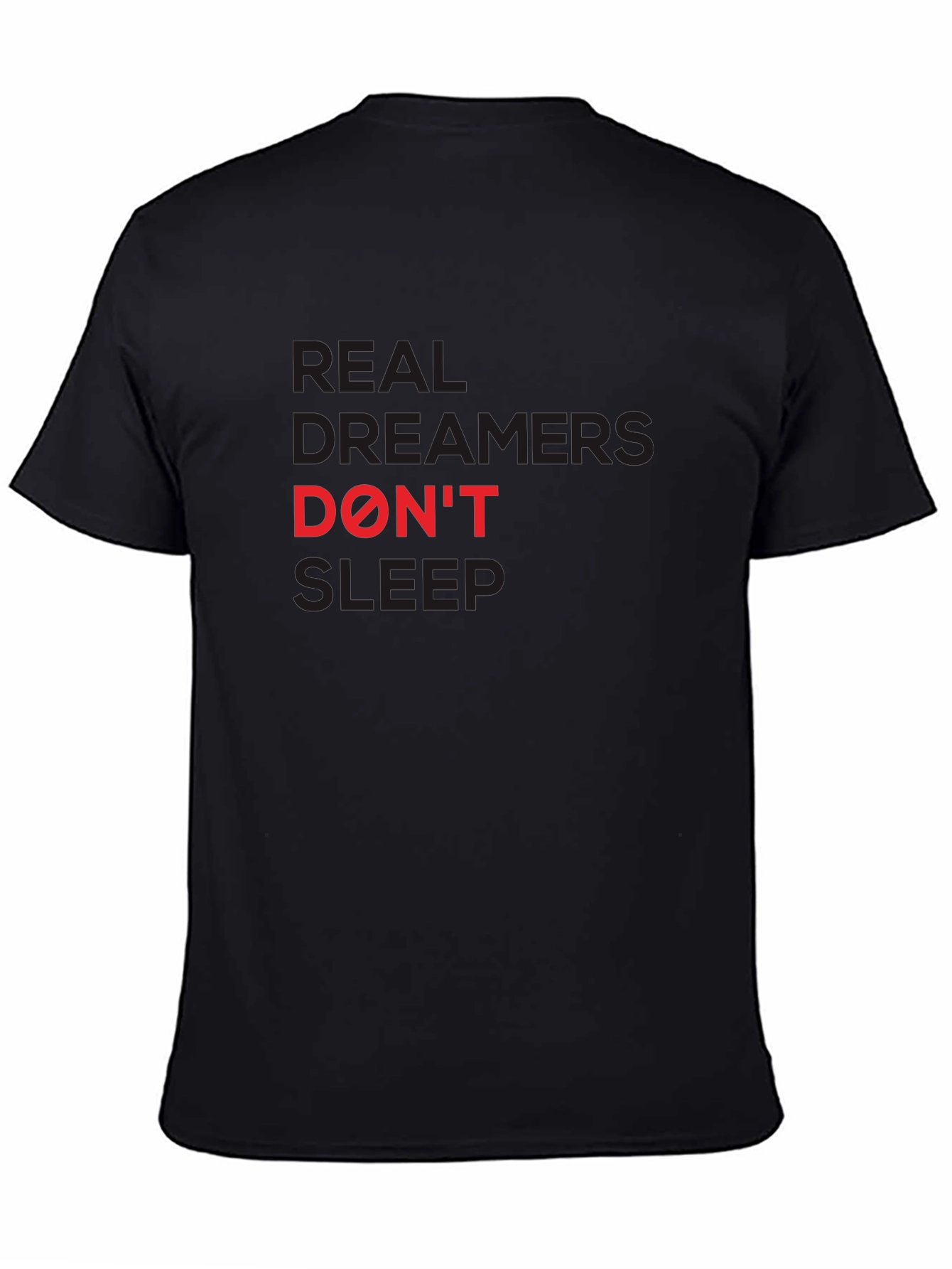 Black Real Dreamers Don't Sleep Graphic Tee view 4
