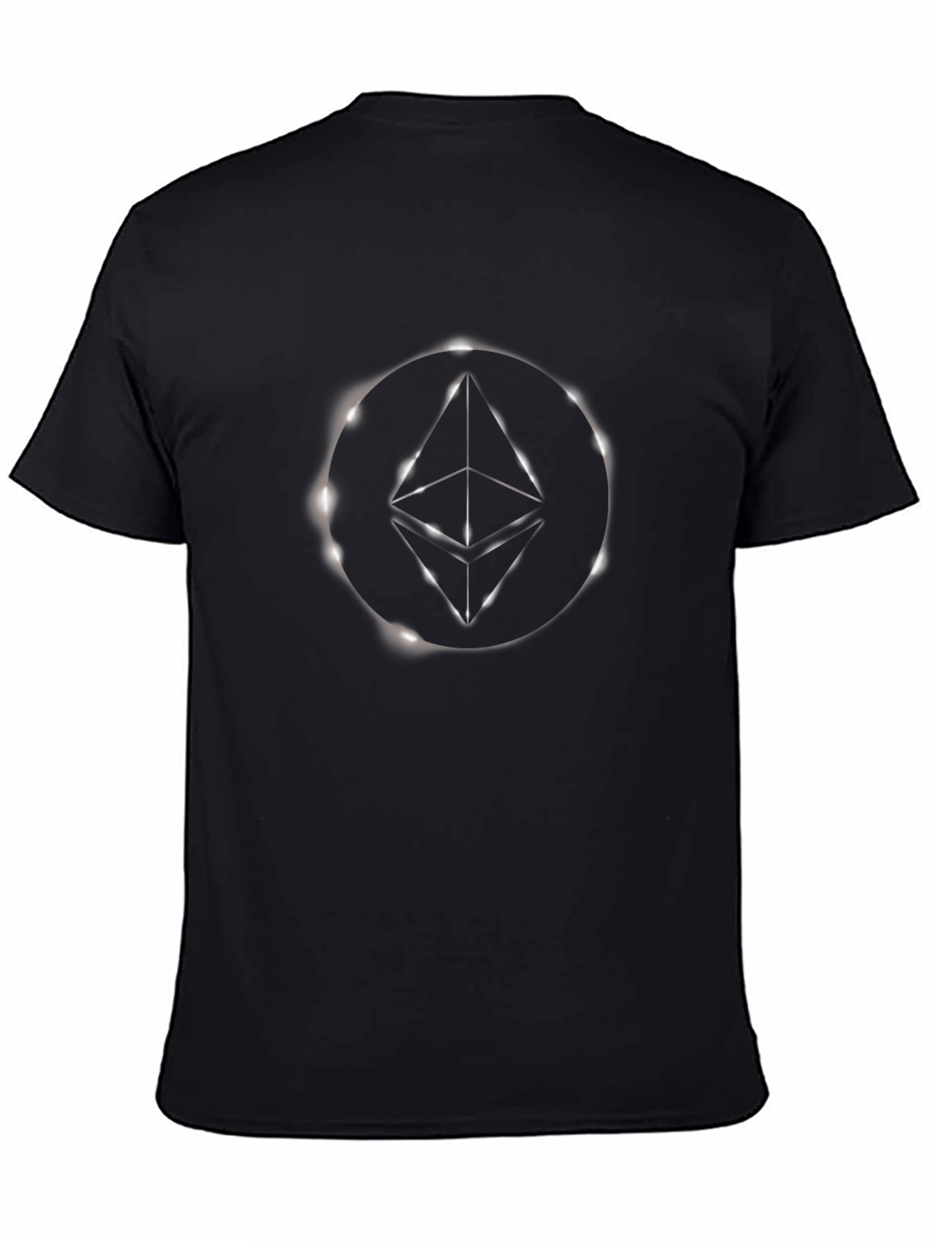 Black Ethereum Logo Graphic Print Black T-Shirt view 4
