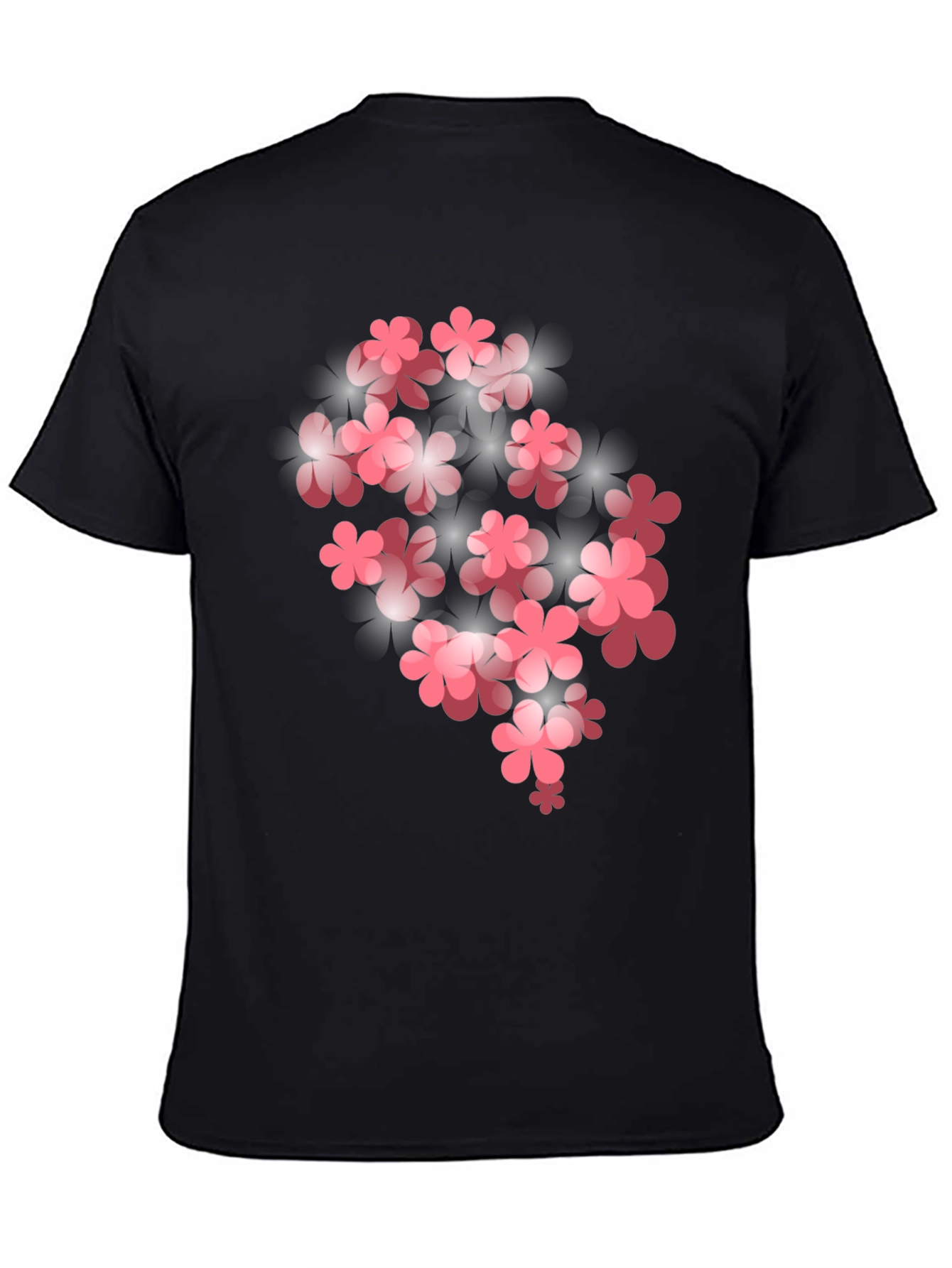 Black Floral Bloom Graphic T-Shirt - Black view 4